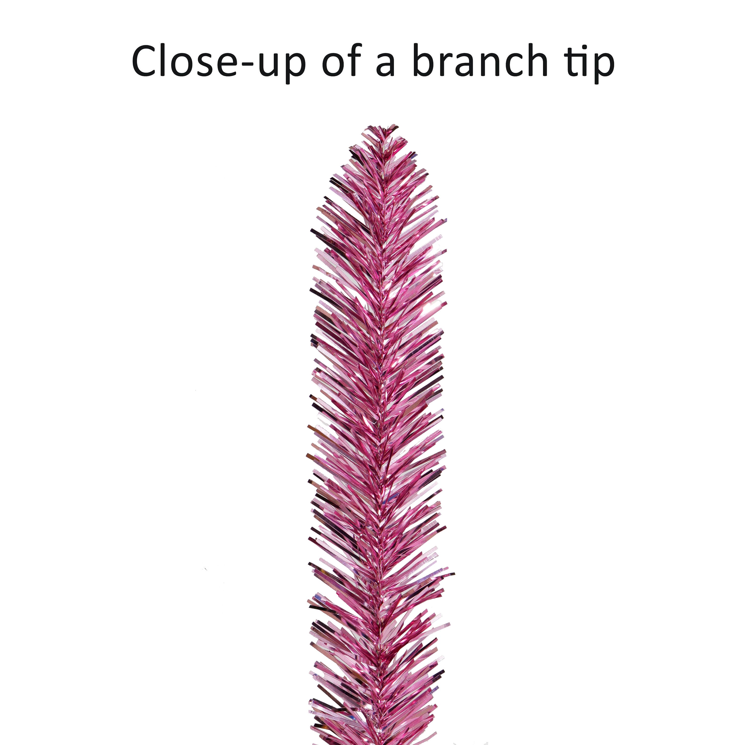 4.5ft. Pre-Lit Pink Tinsel Artificial Christmas Tree, Clear Lights