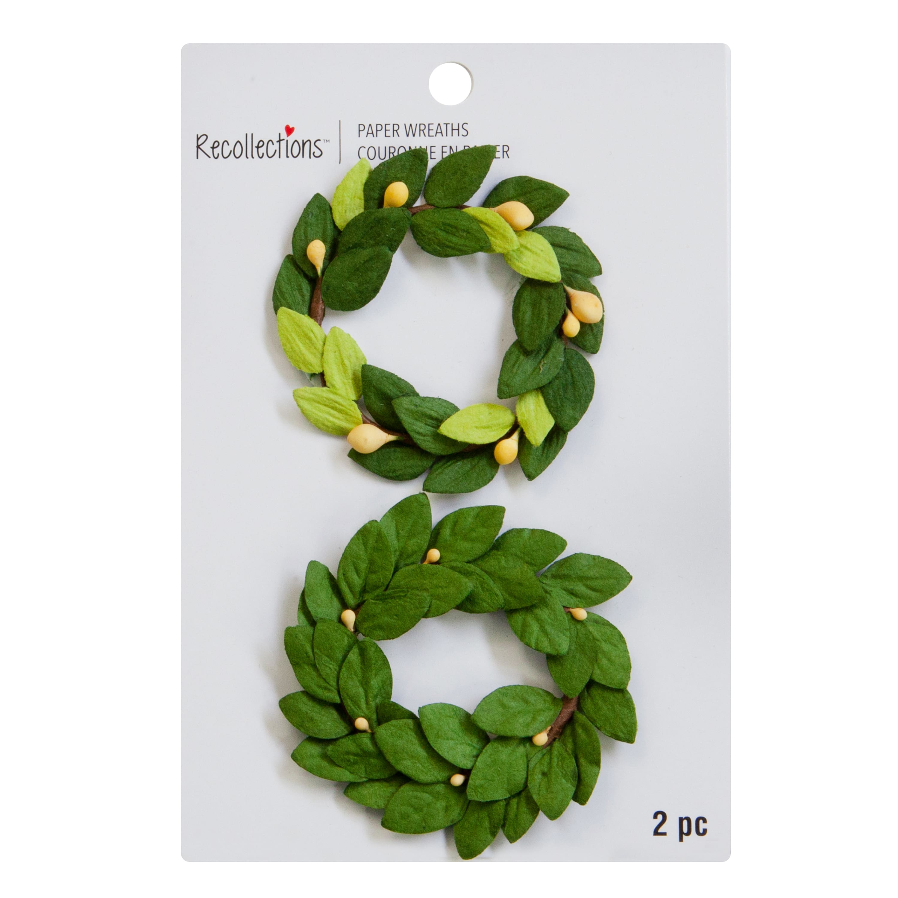 12 Packs: 2 ct. (24 total) Green Paper Wreath Embellishments by Recollections™