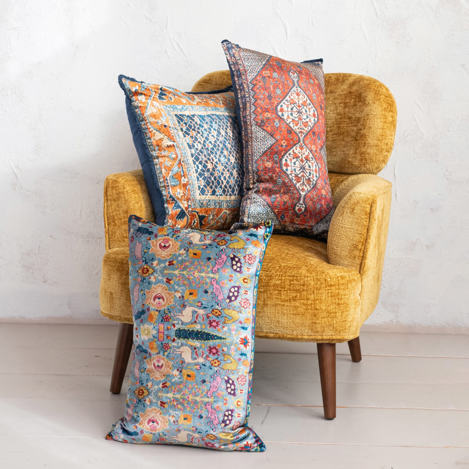 Hello Honey&#xAE; 24&#x22; x 16&#x22; Floral Harmony Velvet Lumbar Pillow