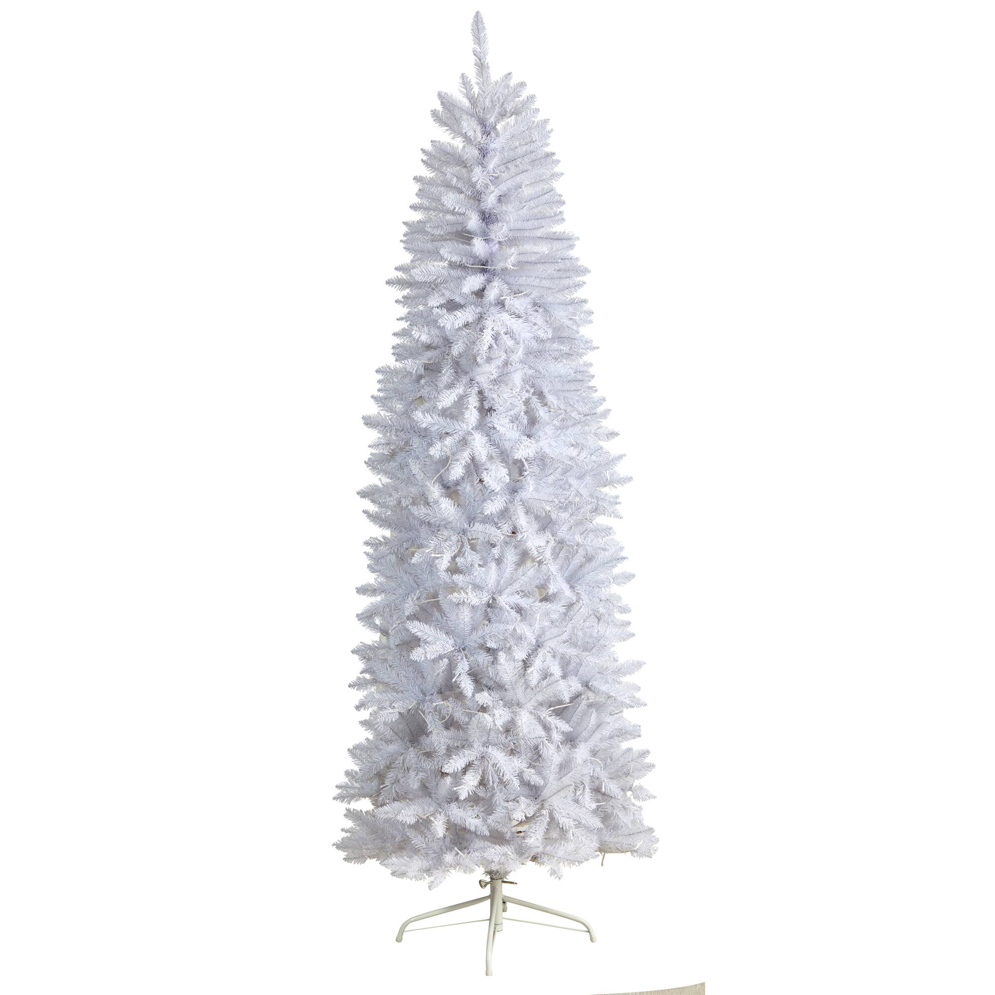 7ft. Pre-Lit White Artificial Christmas Tree, Warm White LED Lights