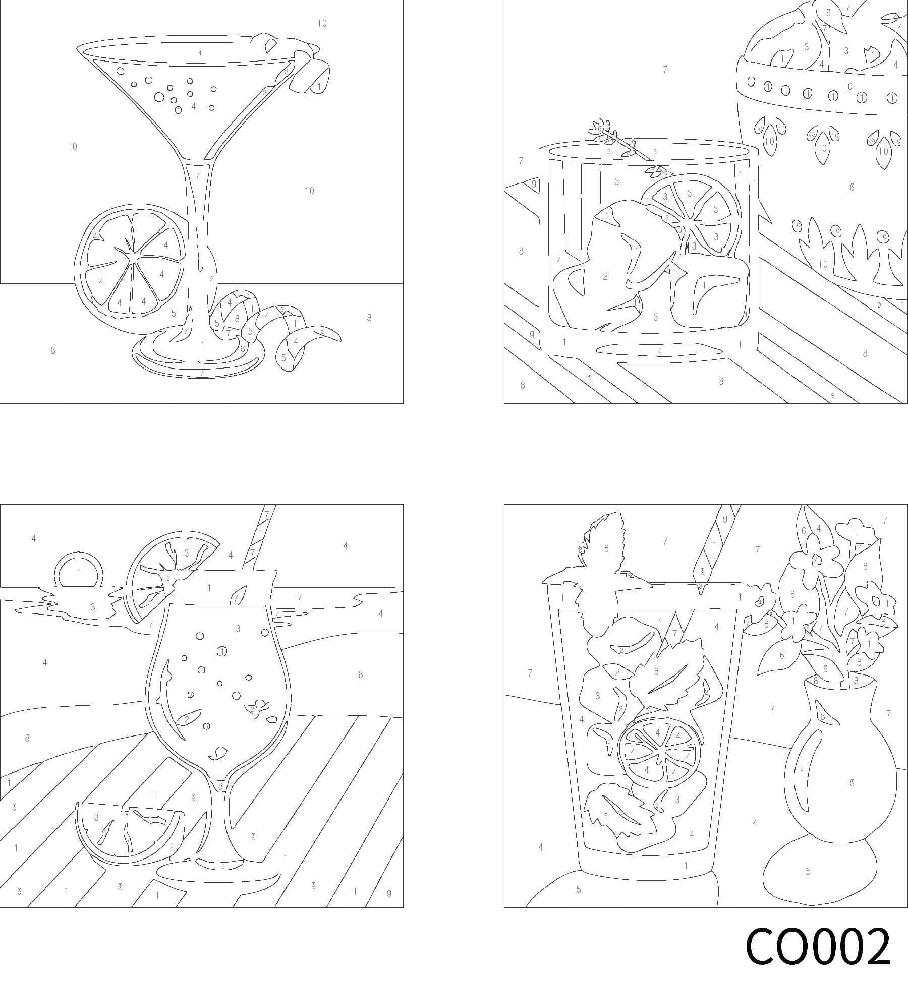 Cocktails Paint-by-Number Gallery Mini Kit by Artist's Loft®