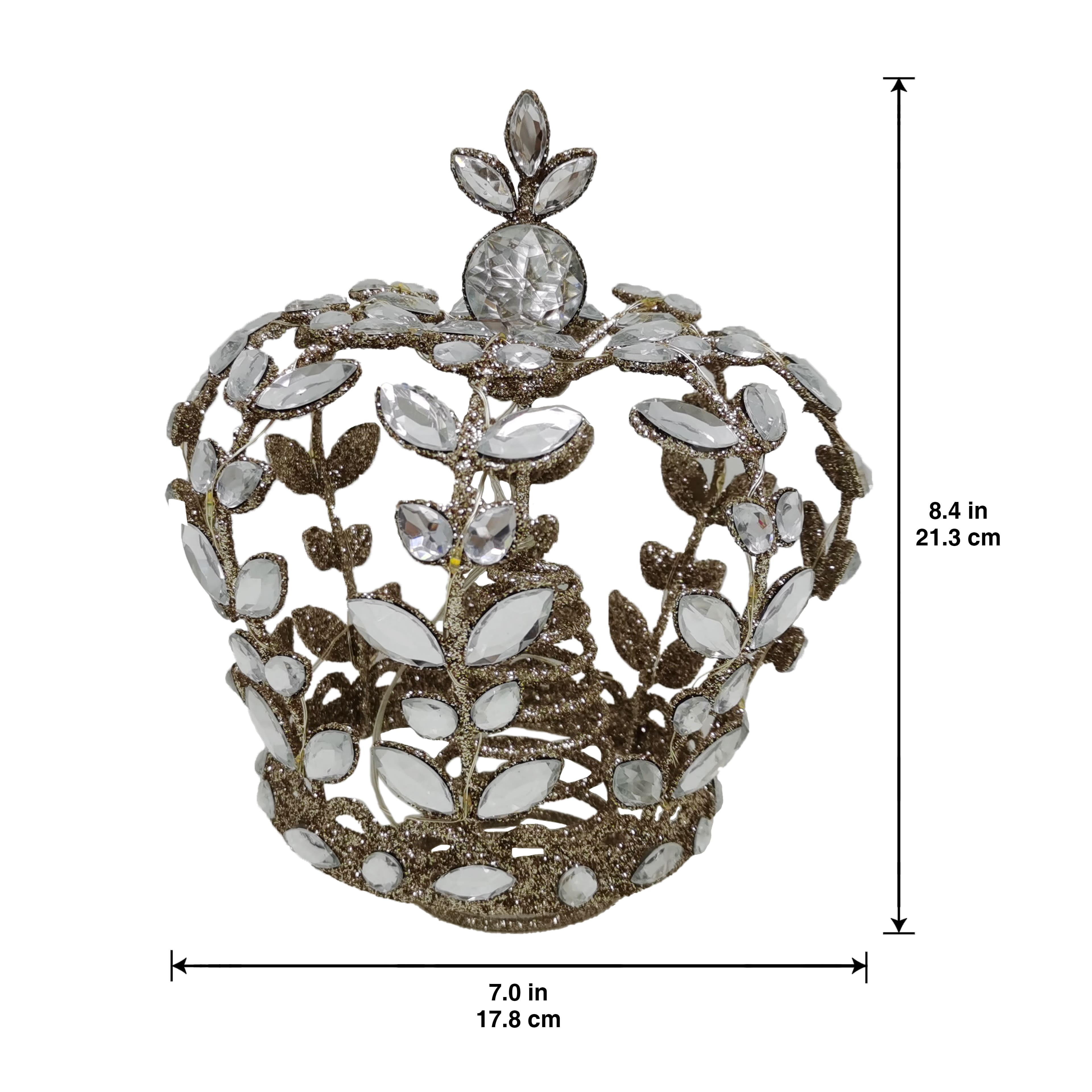 8&#x22; Gold Jeweled Crown Lighted Tree Topper by Ashland&#xAE;