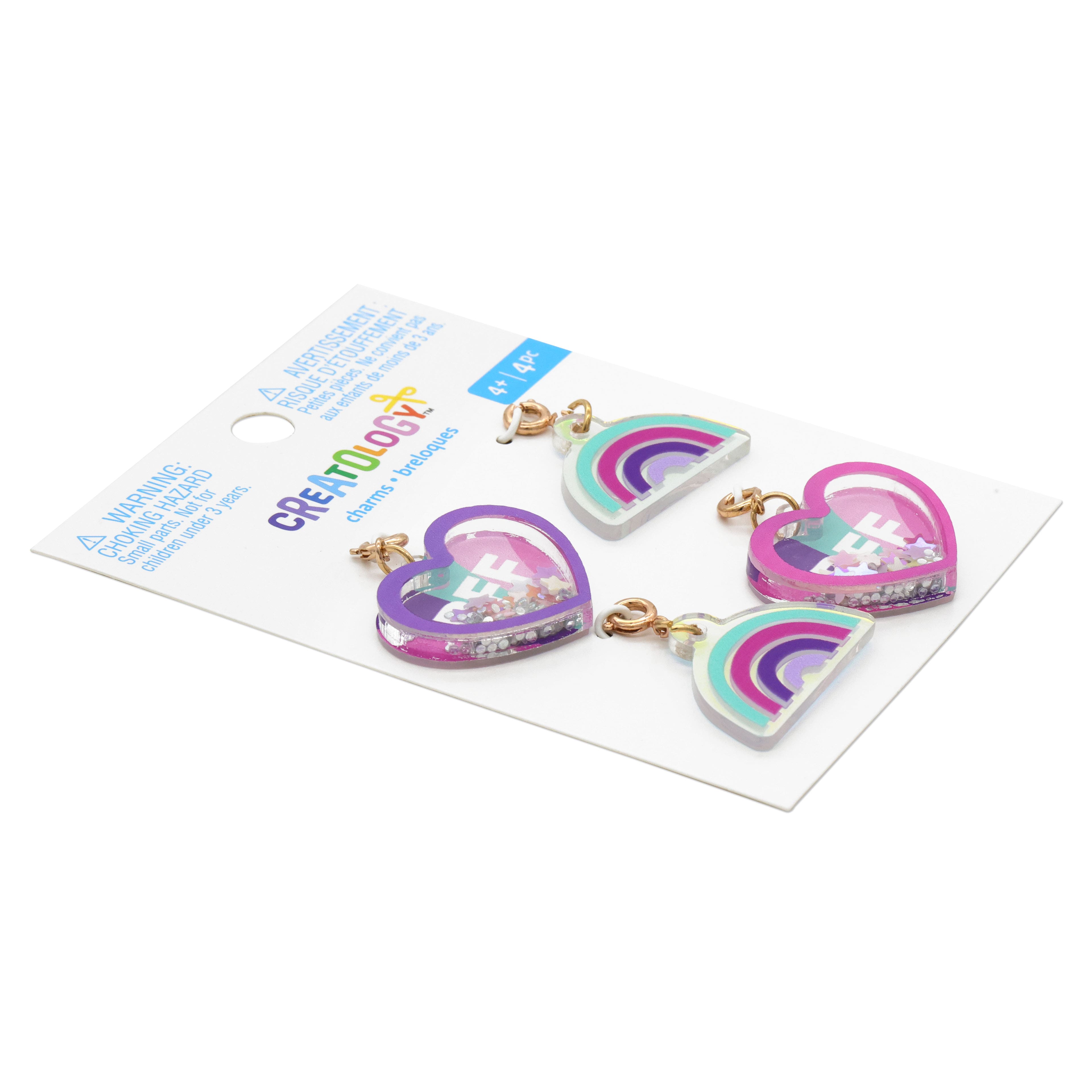 12 Packs: 4 ct. (48 total) Rainbow &#x26; Heart Charms by Creatology&#x2122;
