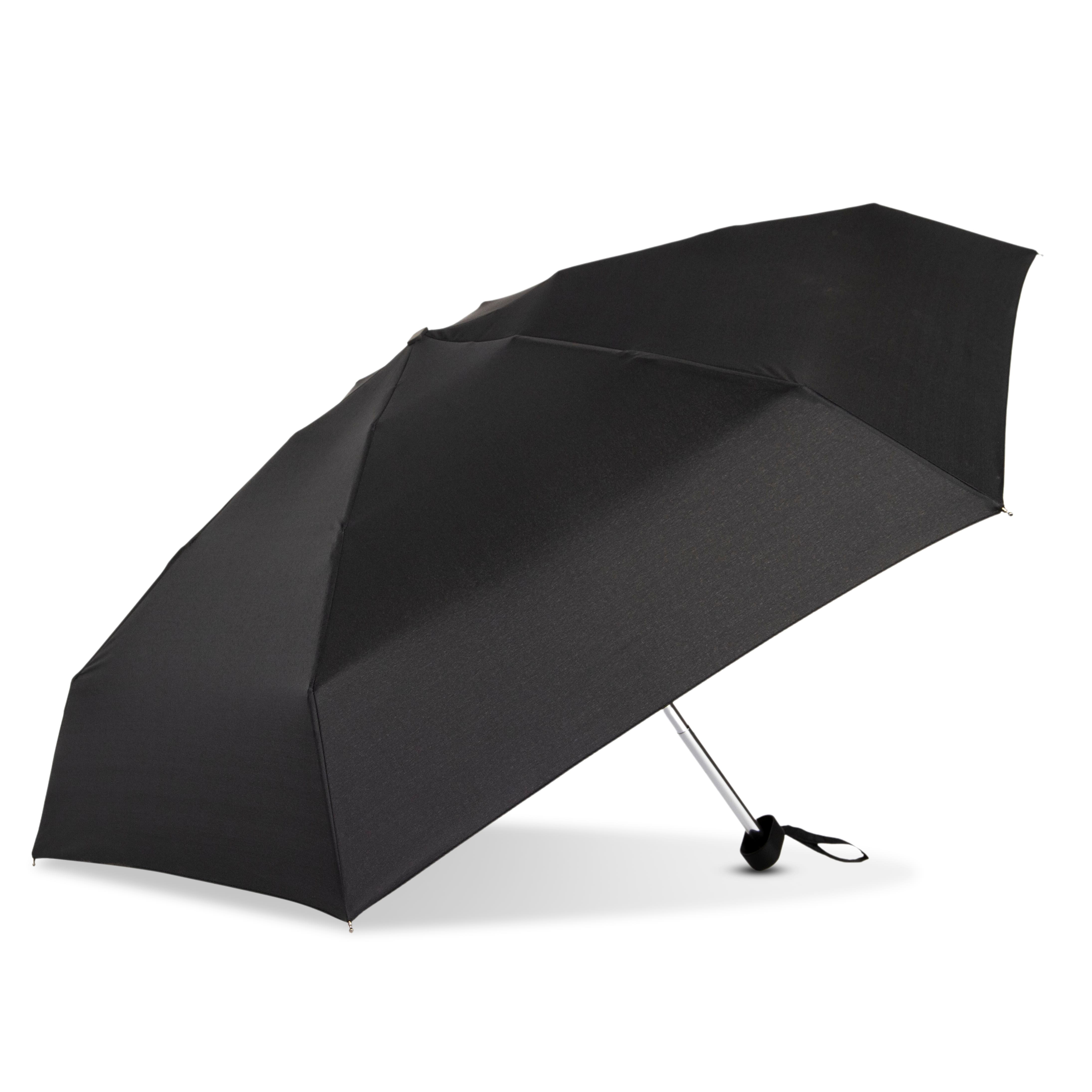 GoGo 40&#x22; Black Flat Manual Mini Compact Umbrella