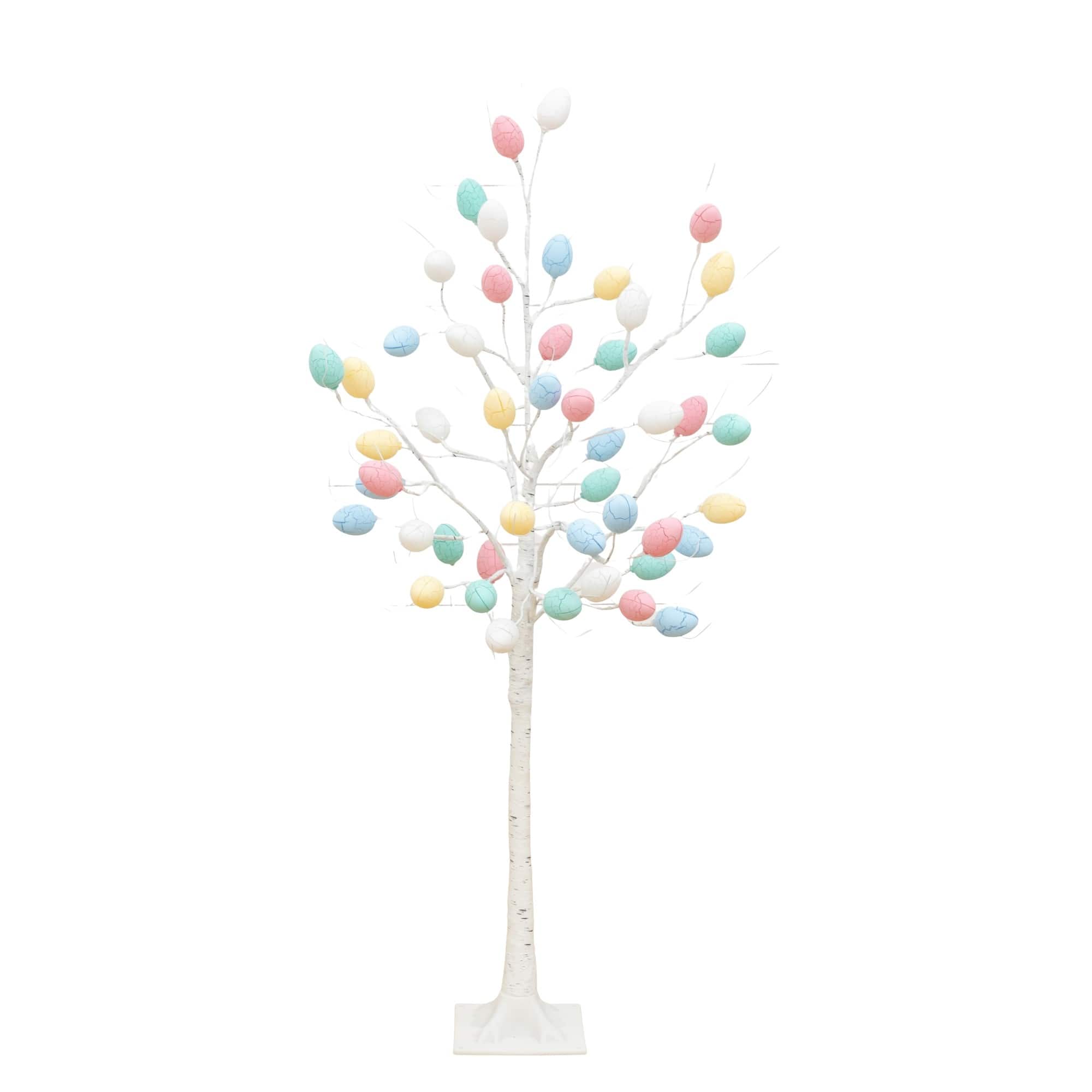 4ft. Pre-Lit Artificial Easter Twig Tree with 48 Egg Shaped LED Ornaments