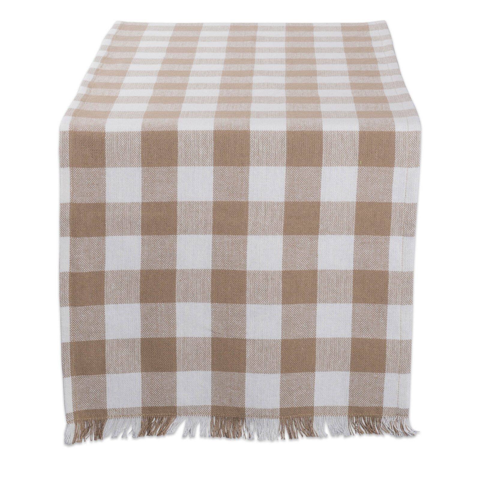DII® 72" Heavyweight Check Fringed Table Runner