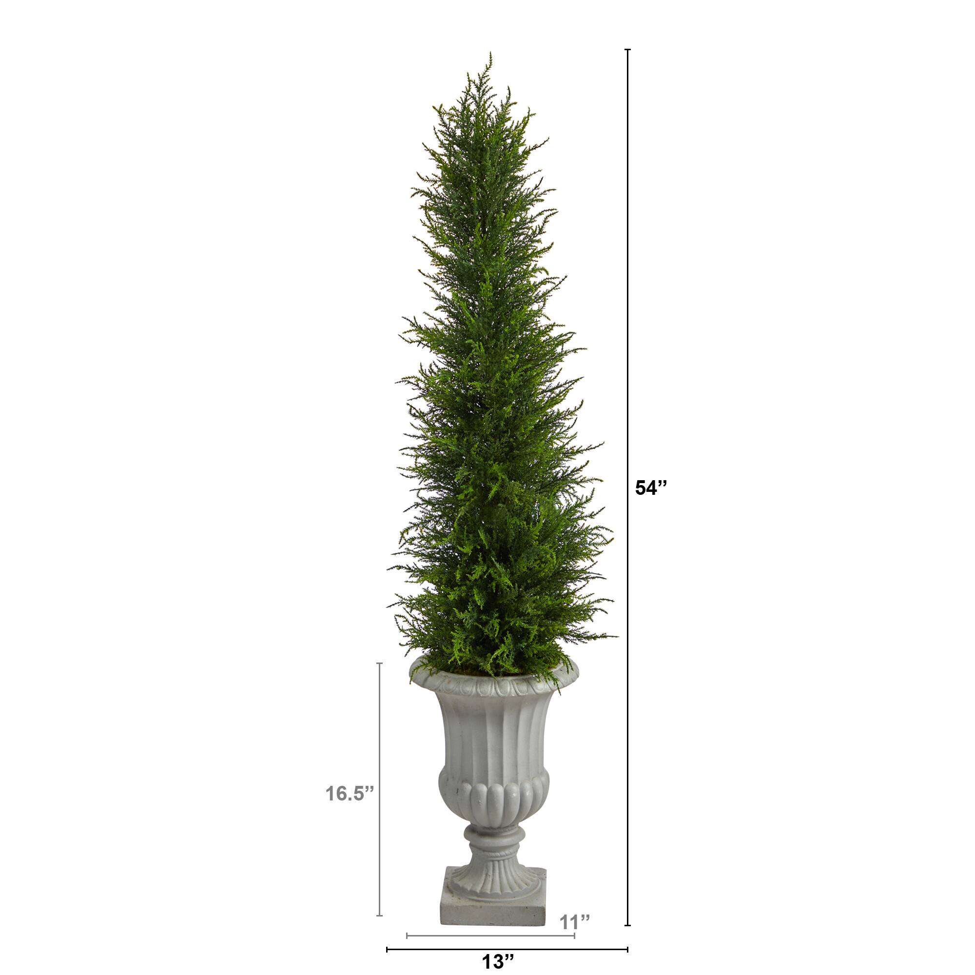 4.5ft. Cypress UV Resistant Artificial Tree in Decorative Urn