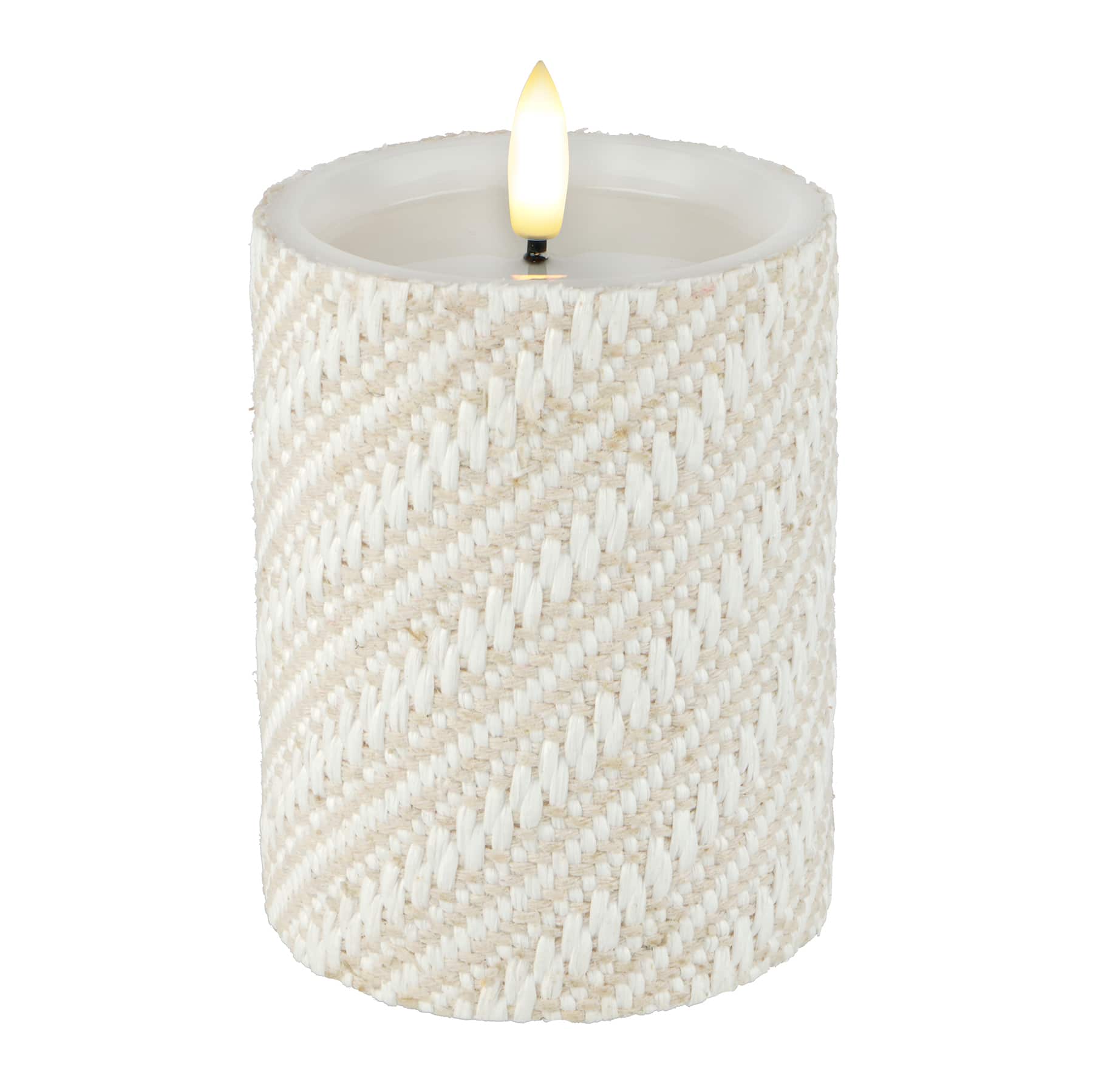 4&#x22; Woven Wax LED Pillar Candle by Ashland&#xAE;