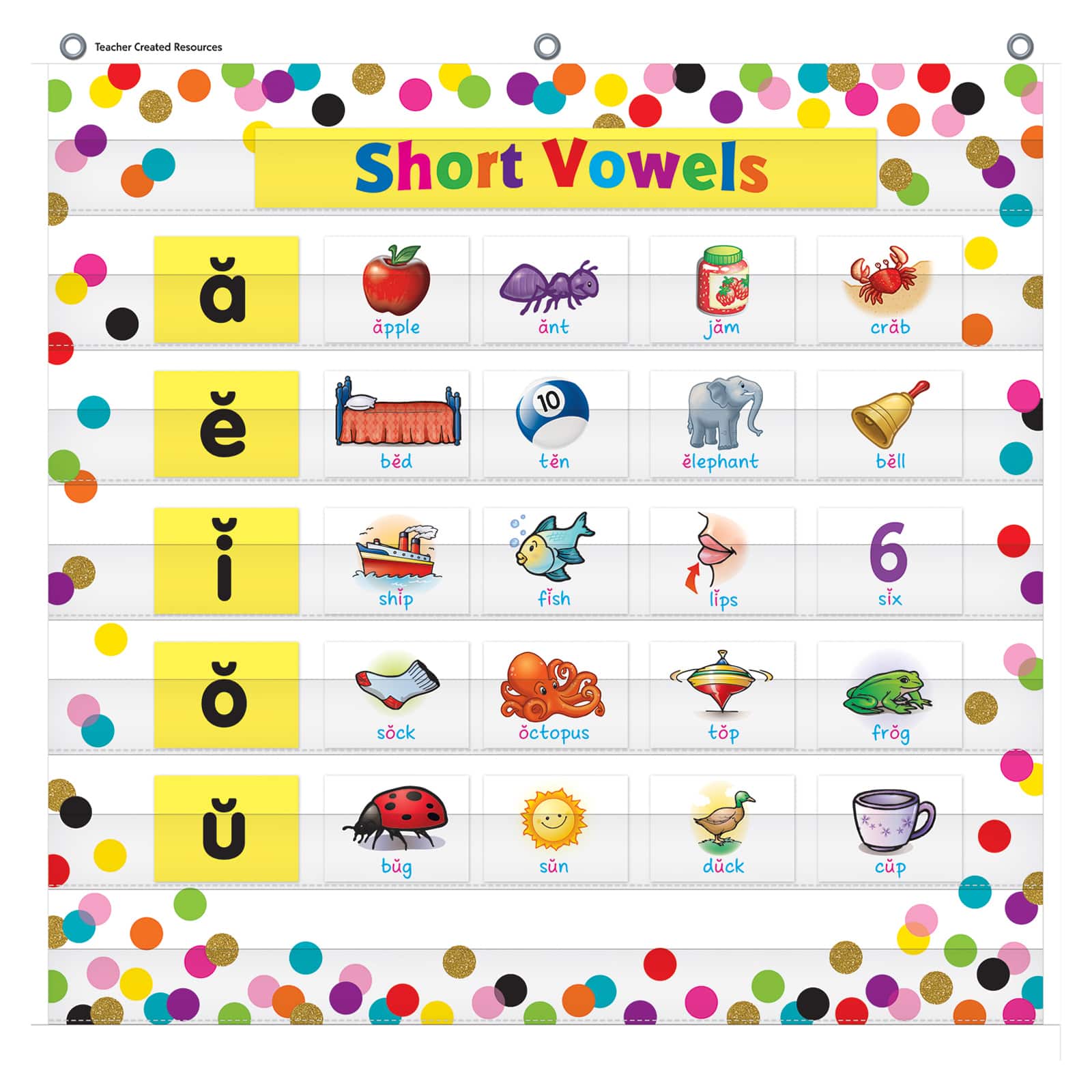 Teacher Created Resources Confetti 7 Pocket Chart