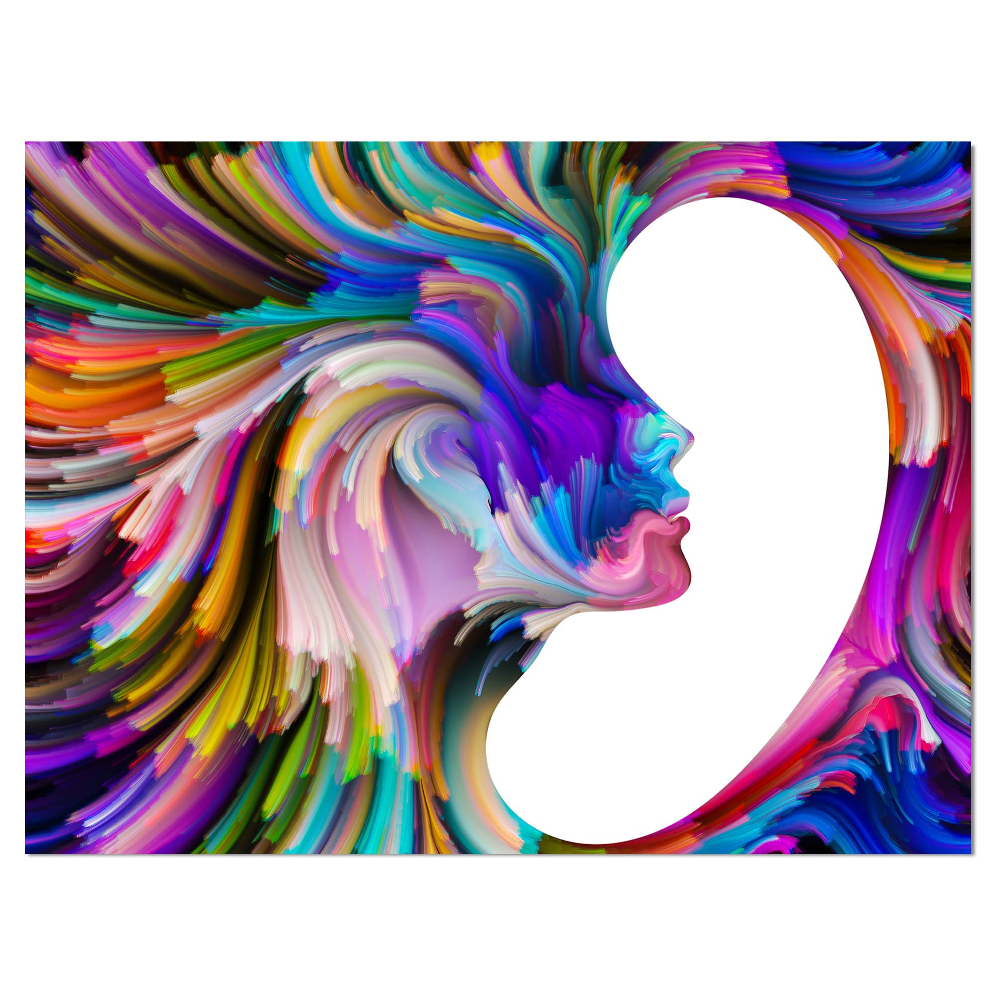 Designart - Colorful Faces - Abstract People Print on Wrapped Canvas