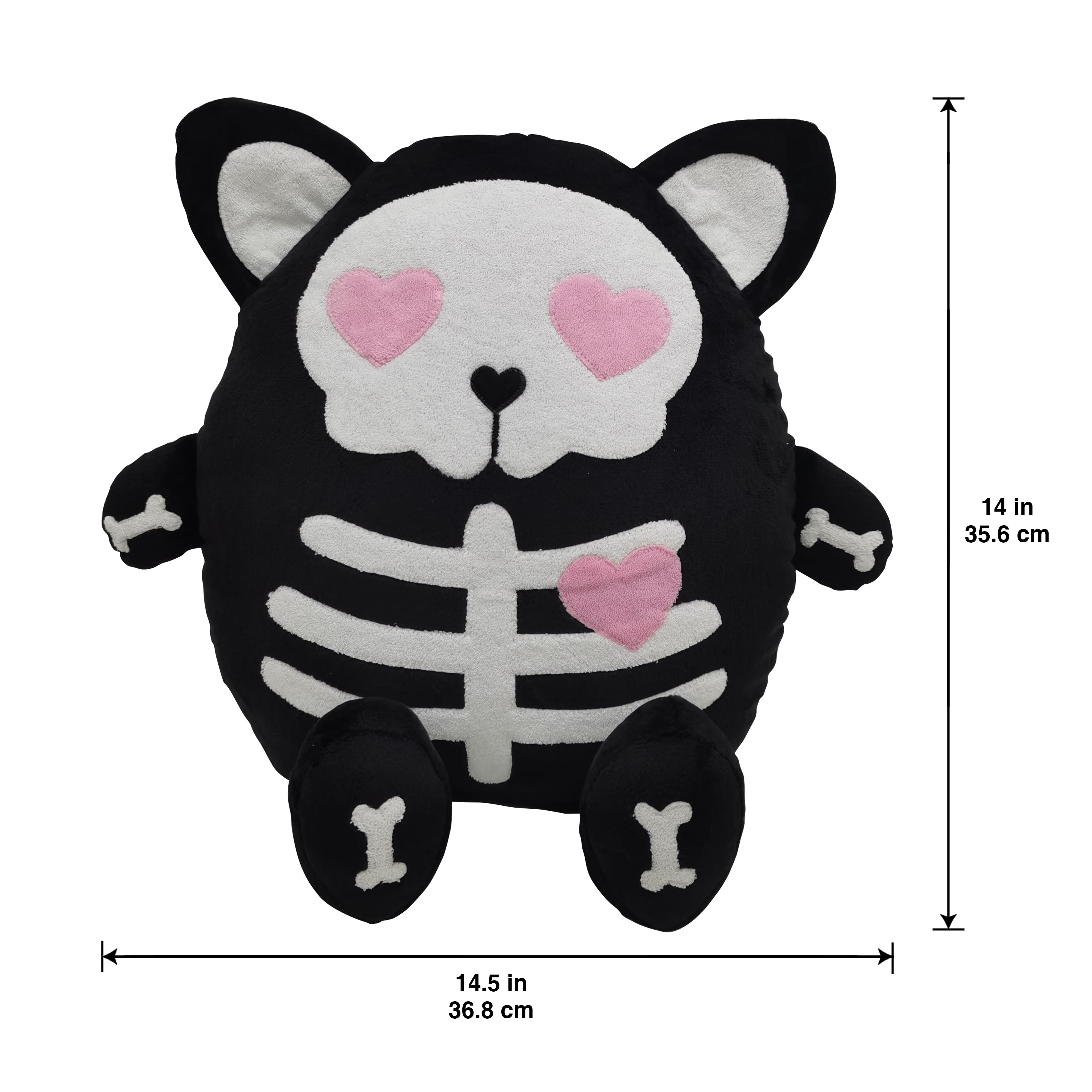 14.5&#x22; x 14&#x22; Skeleton with Hearts Pillow by Ashland&#xAE;