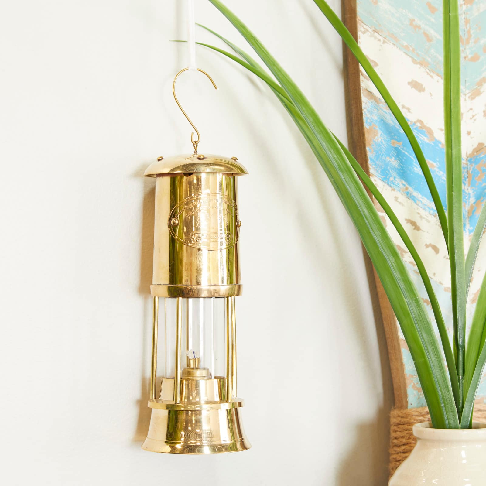 10" Gold Brass Candle Lantern