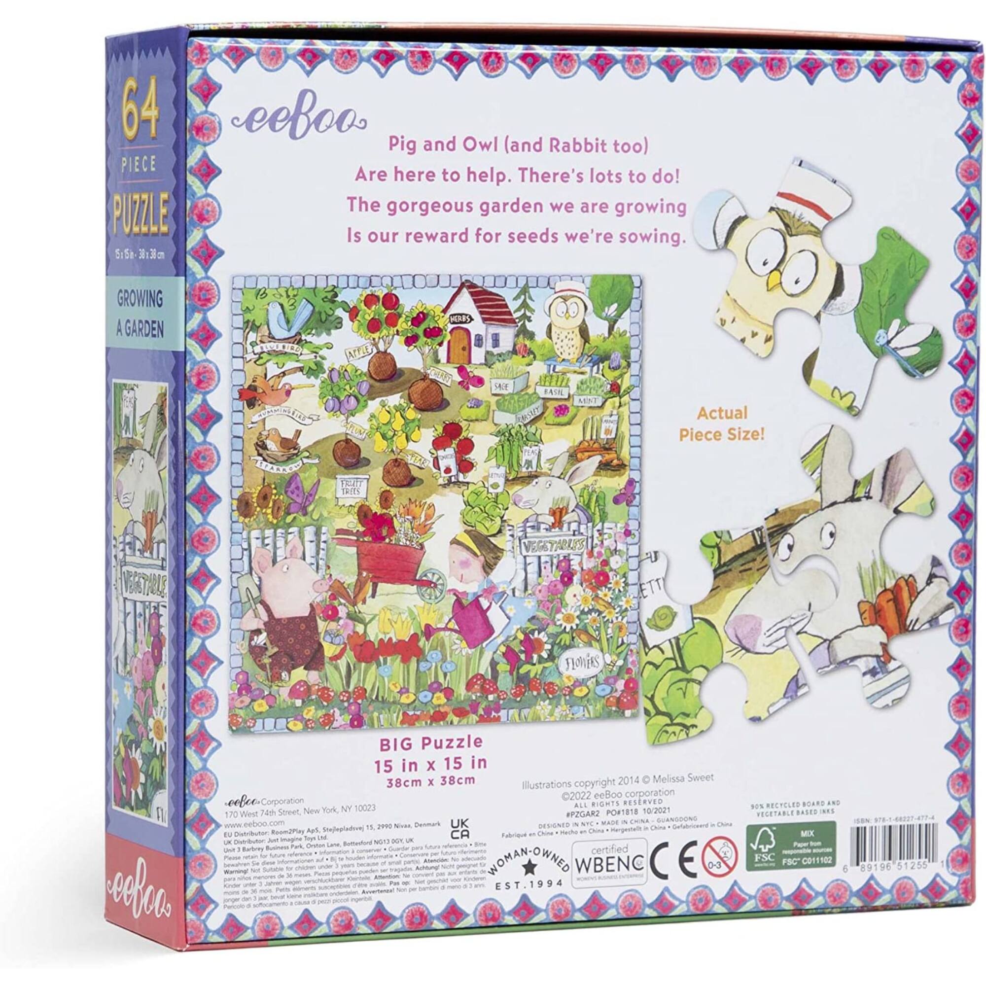 eeBoo Growing a Garden 64 Piece Puzzle