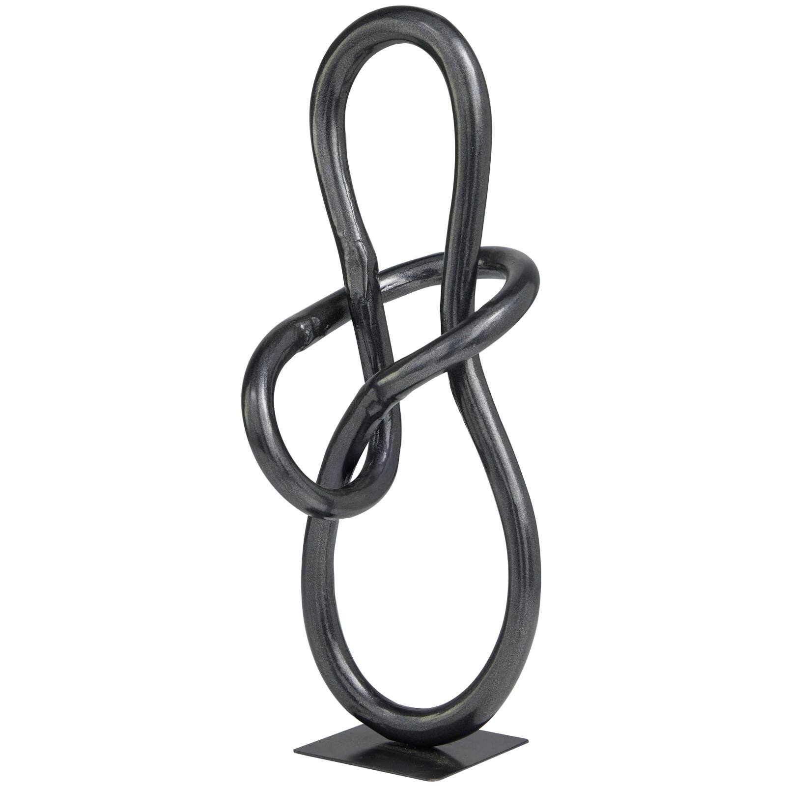 15" Dark Gray Aluminum Abstract Sculpture Décor