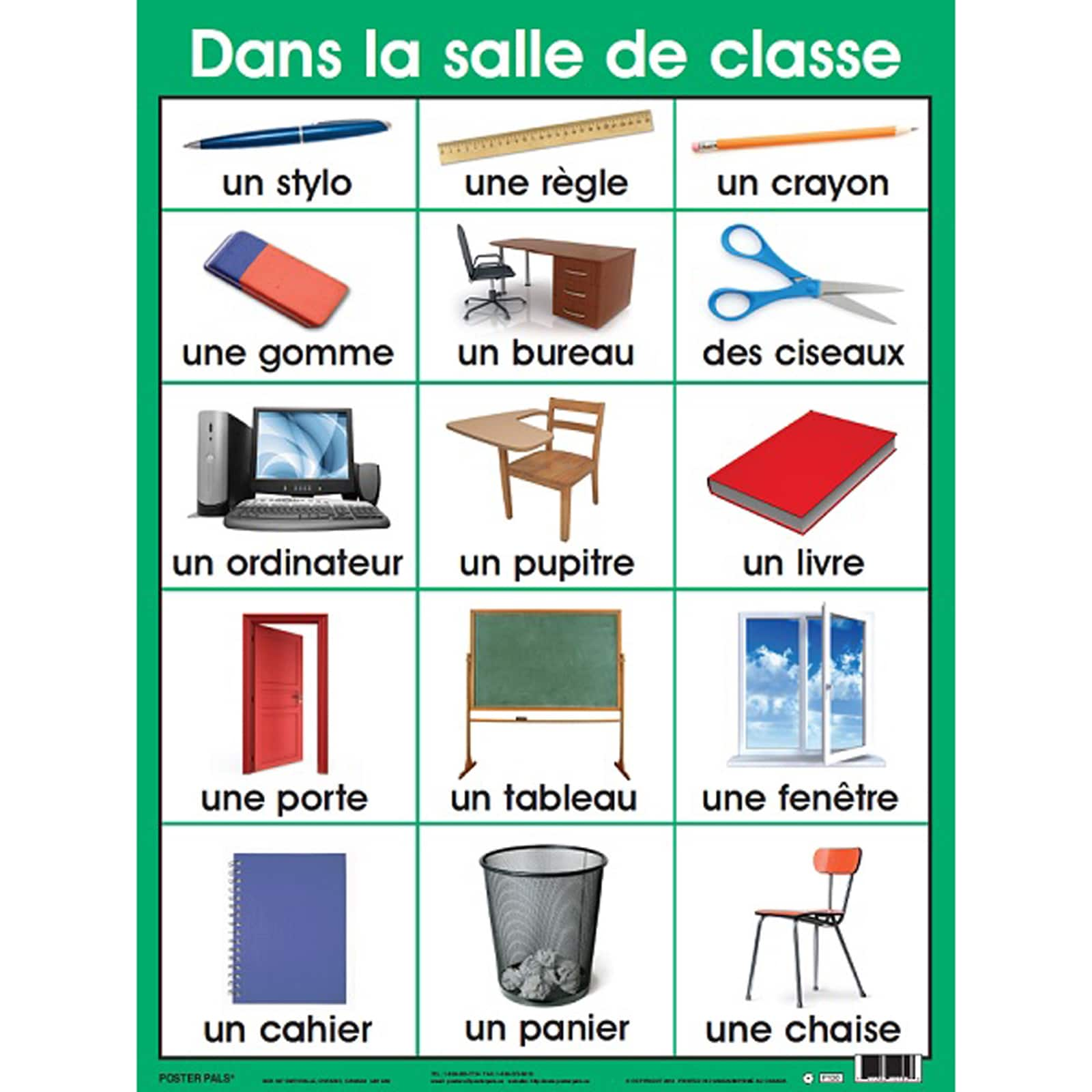 Poster Pals&#xAE; French Essential Classroom Posters, 7ct.