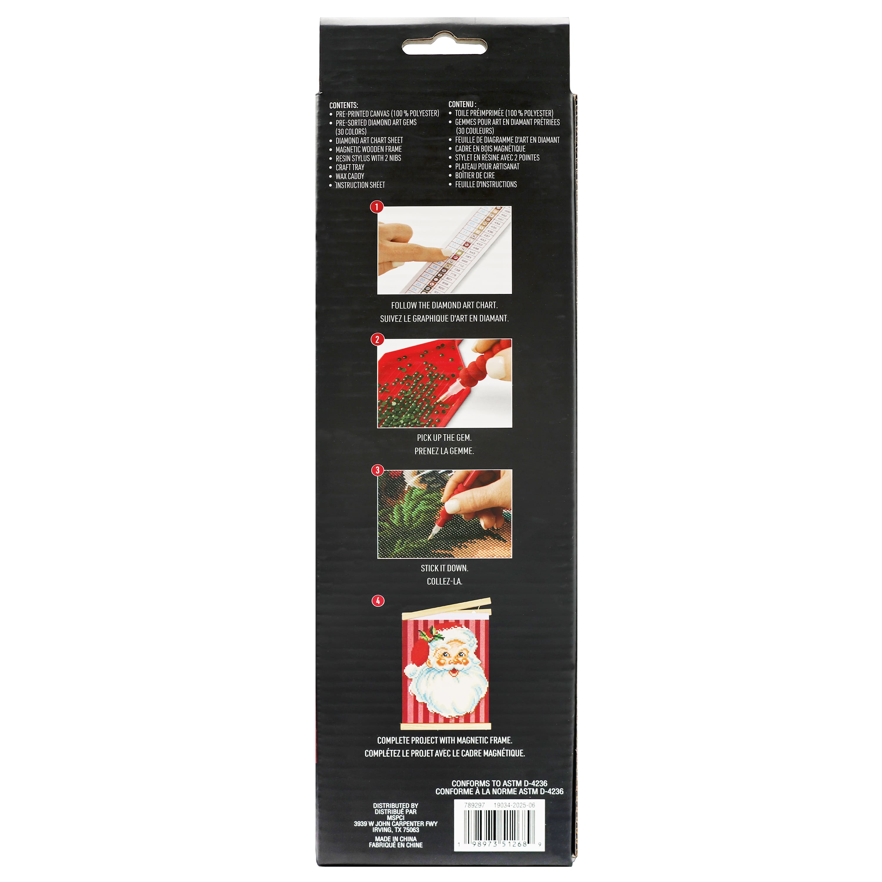 8&#x22; x 10&#x22; Jolly Santa Diamond Art Kit with Frame by Make Market&#xAE;