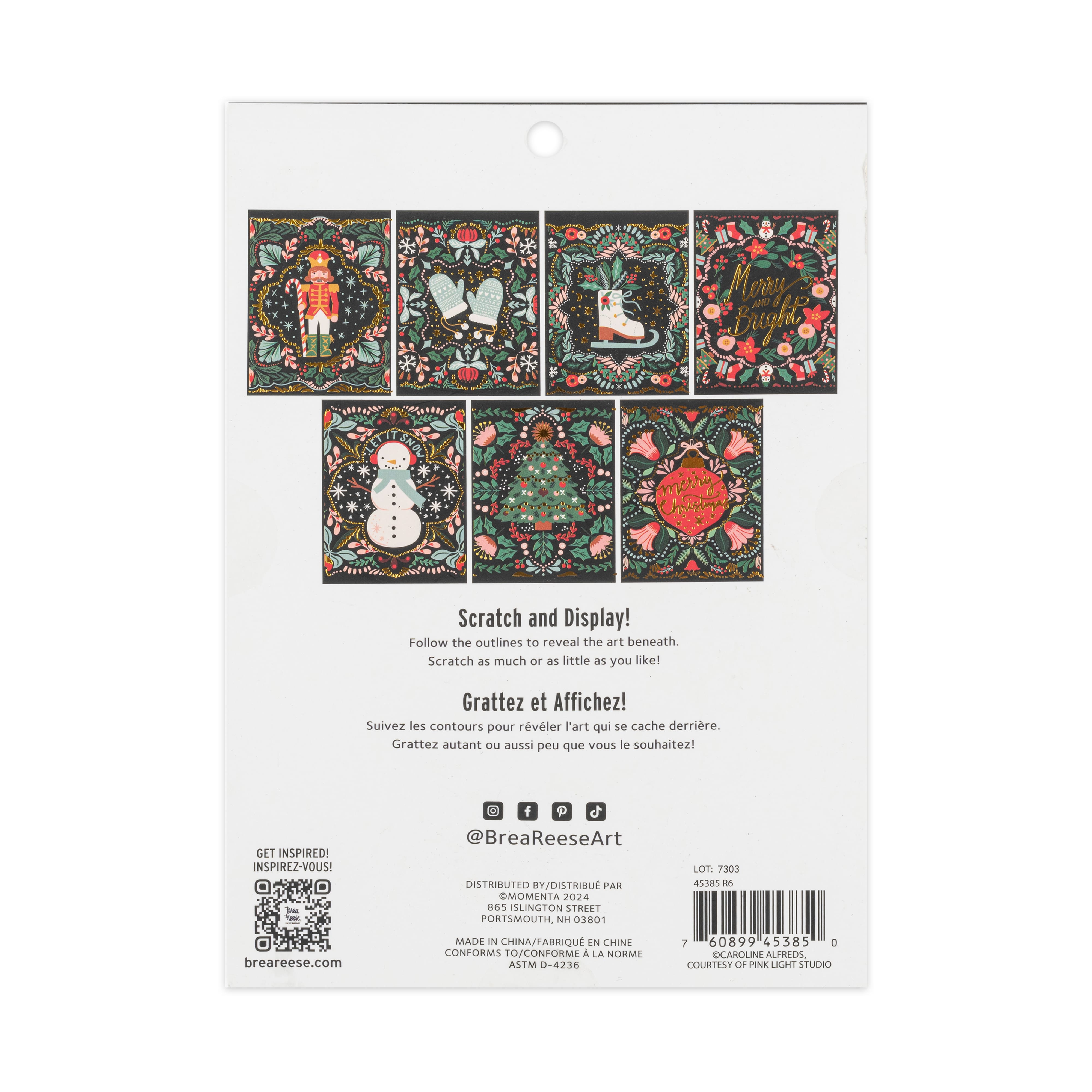 Brea Reese&#x2122; 6&#x22; x 8&#x22; Holiday Icons Scratch Art Paper Pad