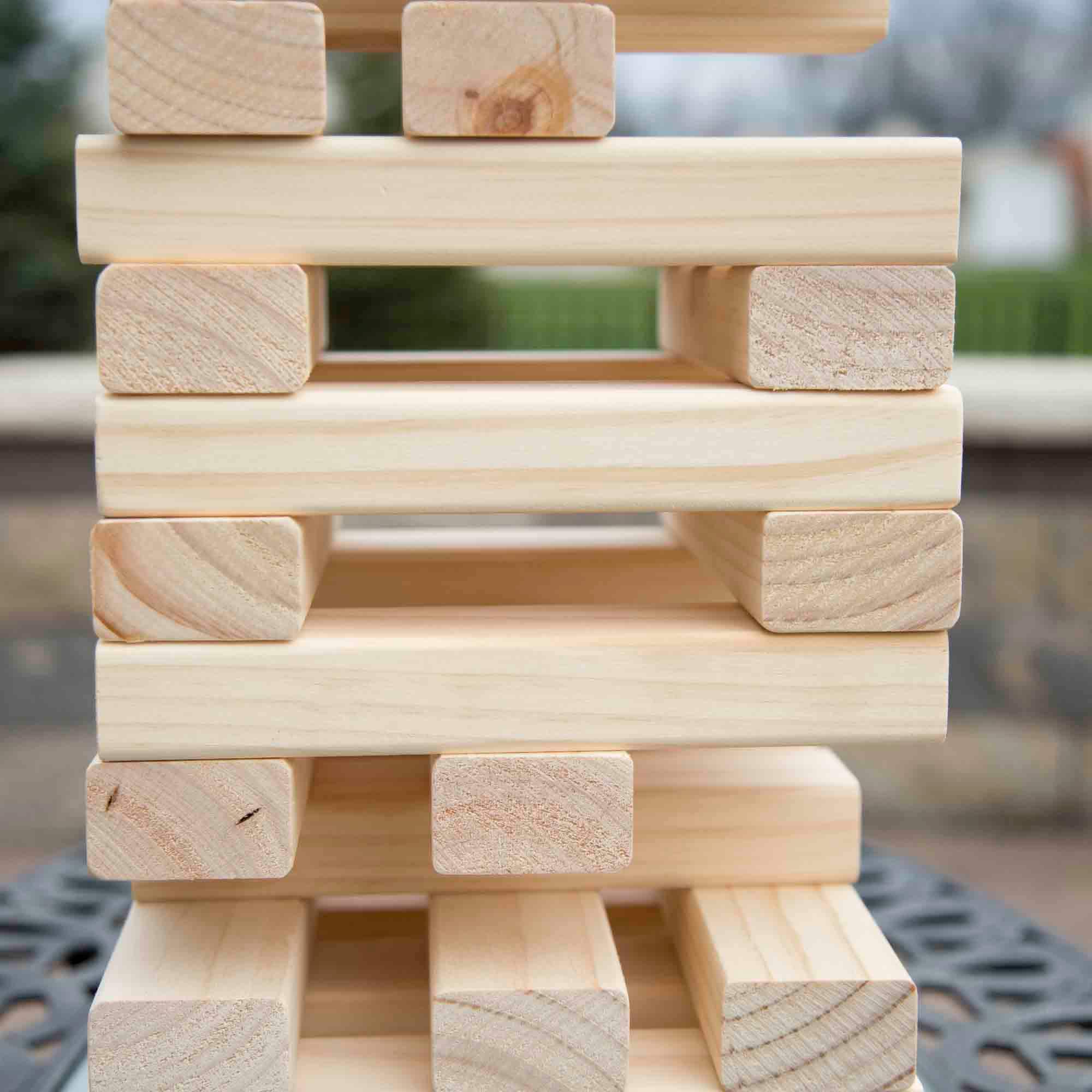 Toy Time Outdoor Giant Wooden Blocks Tower Stacking Game Set
