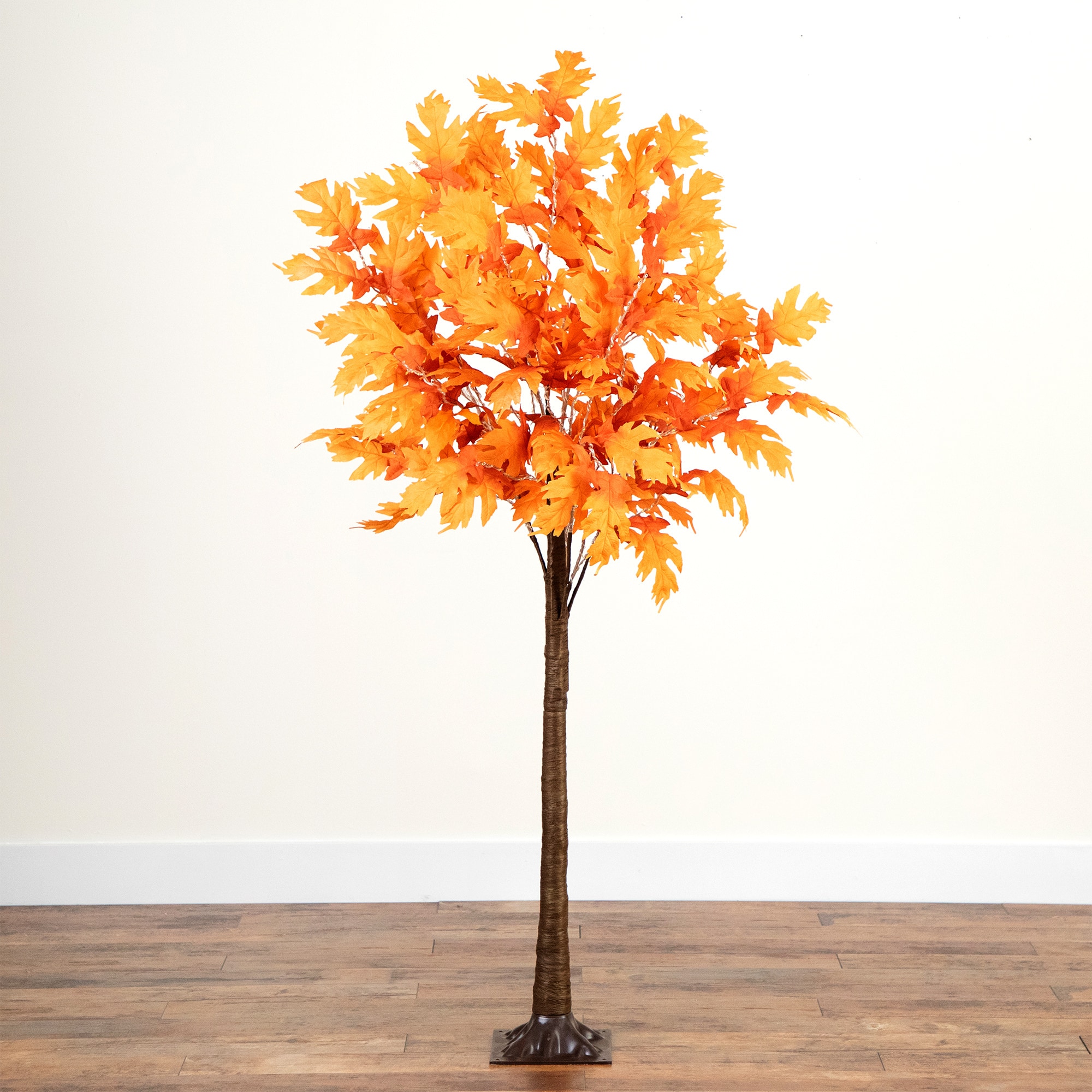 6ft. Pre-Lit Orange Autumn Maple Artificial Fall Tree