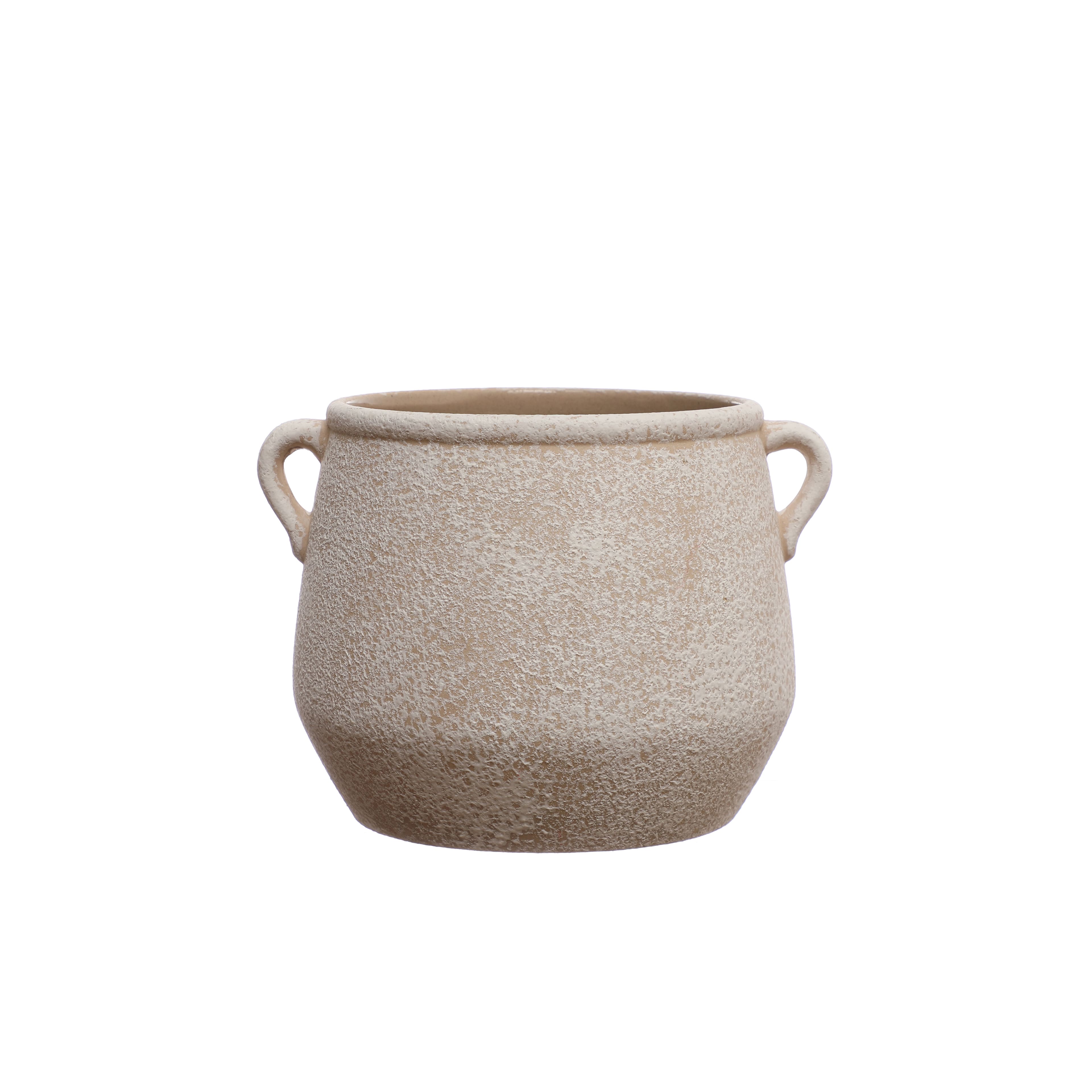 9.5&#x22; Whitewashed Tan Ceramic Pot by Ashland&#xAE;
