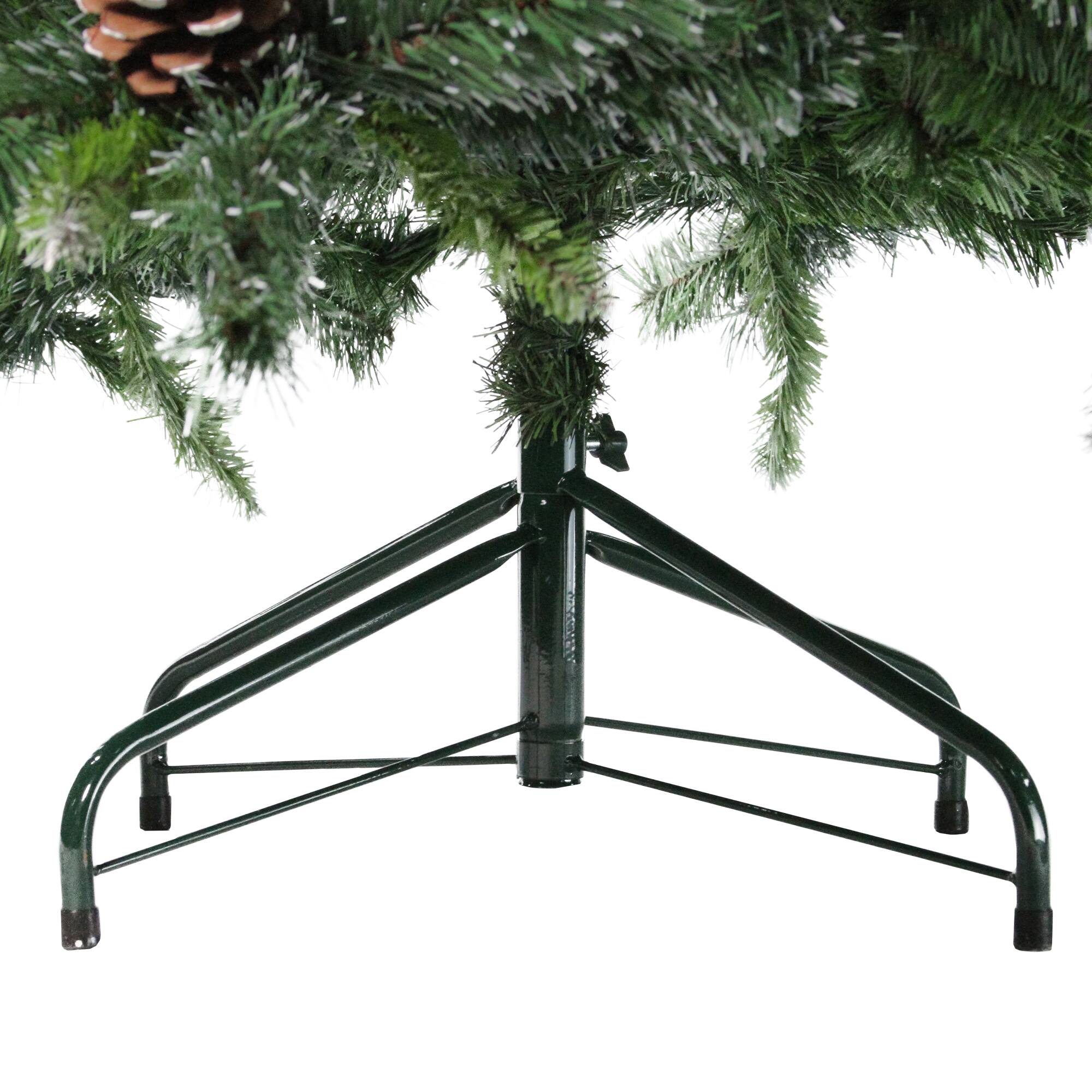 6.5ft. Unlit Snowy Delta Pine with Pinecones Artificial Christmas Tree