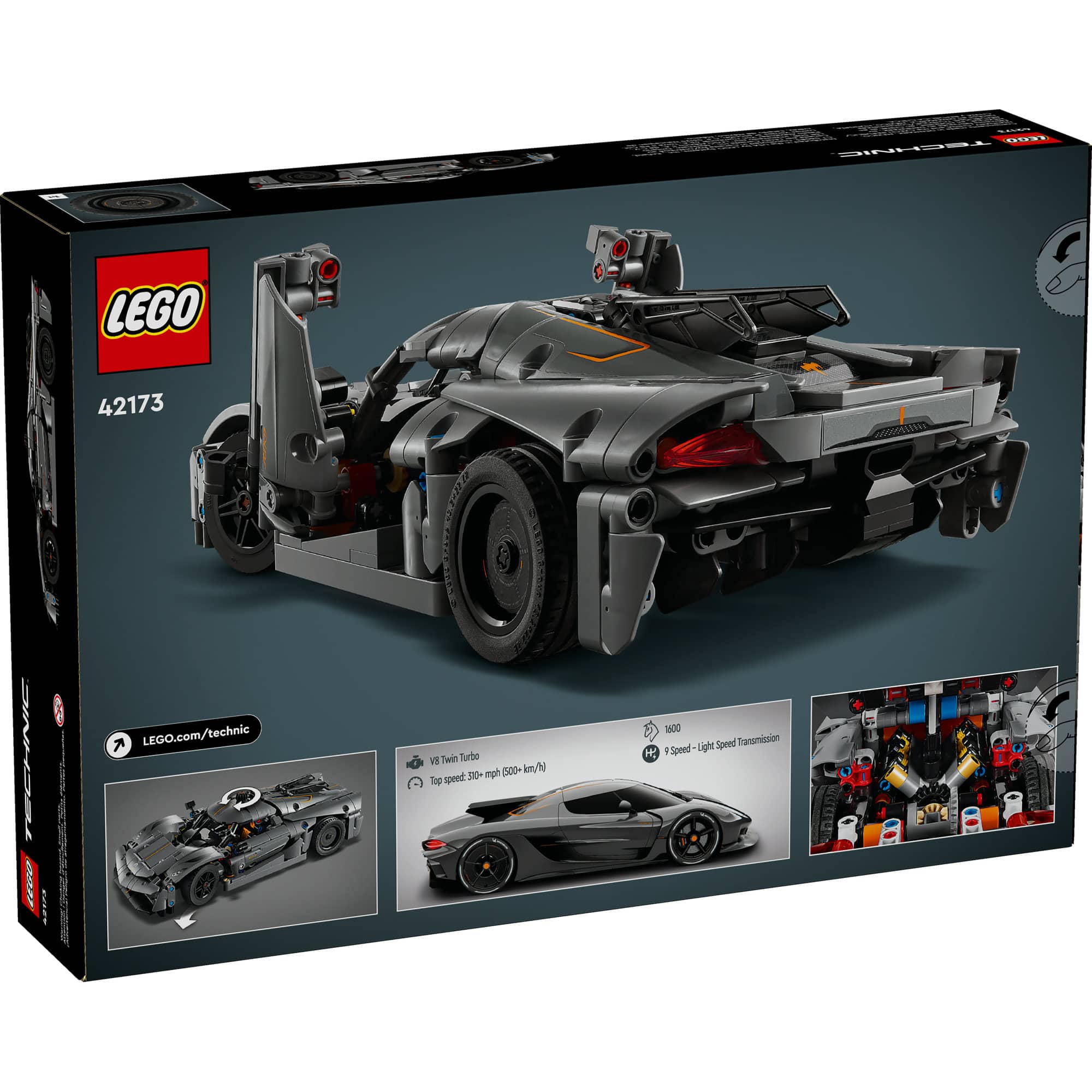 LEGO&#xAE; Technic&#x2122; Koenigsegg Jesko Absolut Gray Hypercar 42173