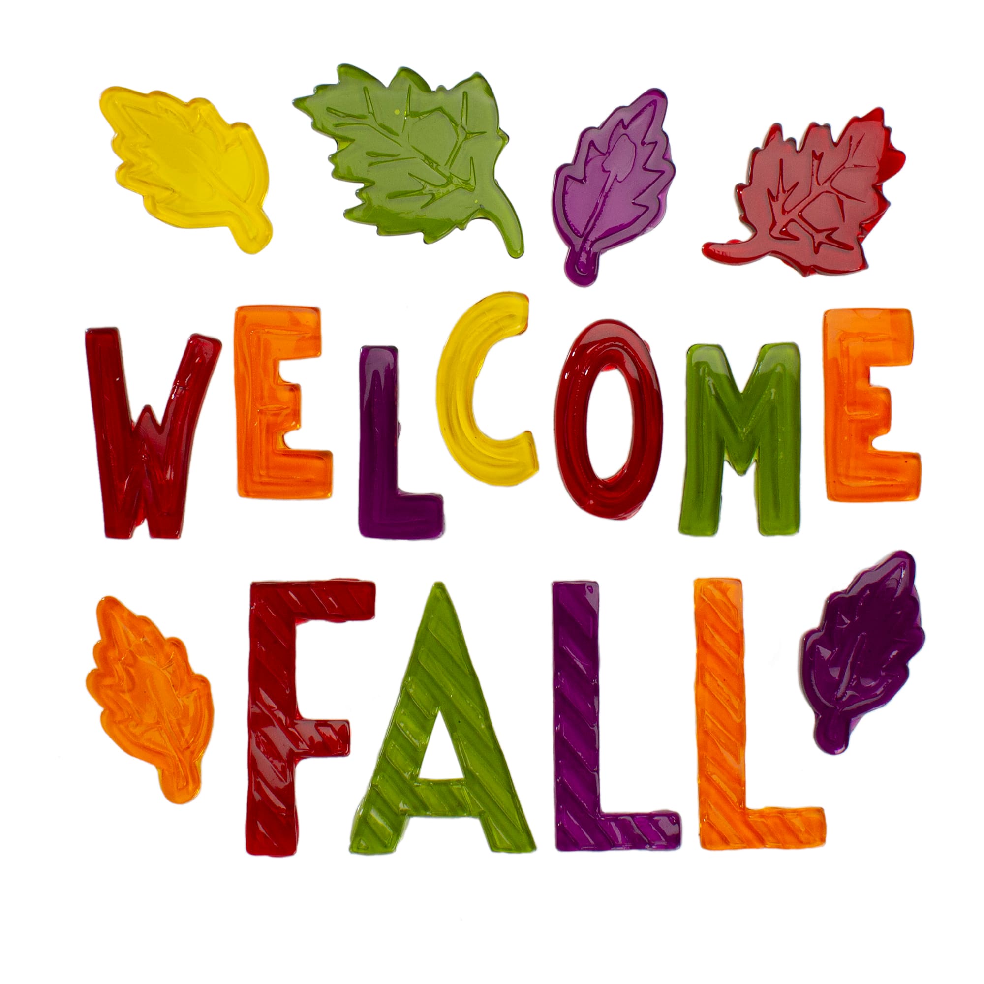 Burgundy &#x26; Orange Welcome Fall Thanksgiving Gel Window Clings