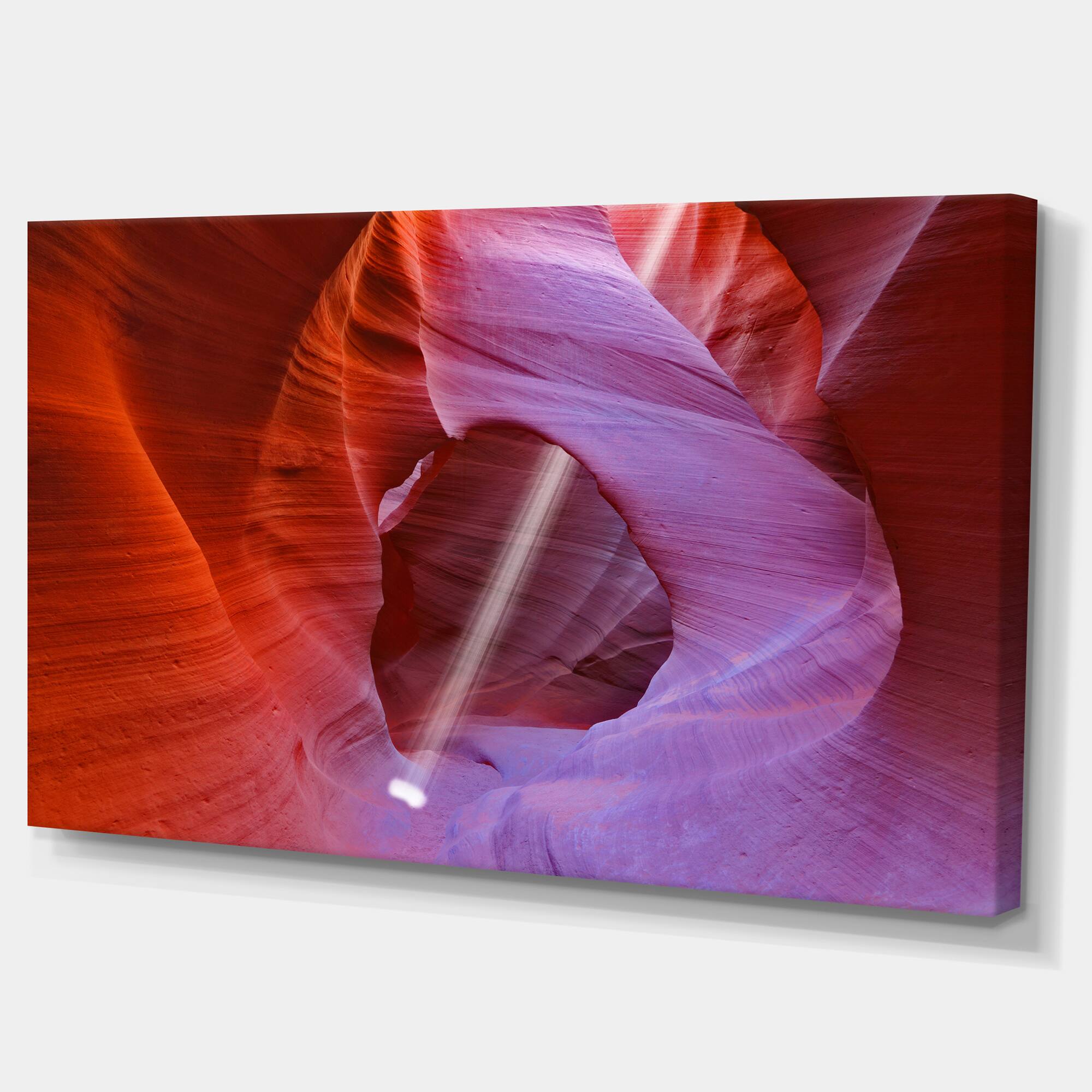Designart - Red Orange Antelope Canyon - Landscape Photo Canvas Art Print
