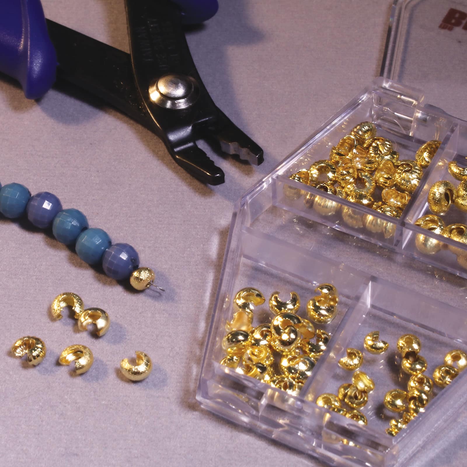 The Beadsmith® Gold Plated Crimp Bead Cover, 80ct.