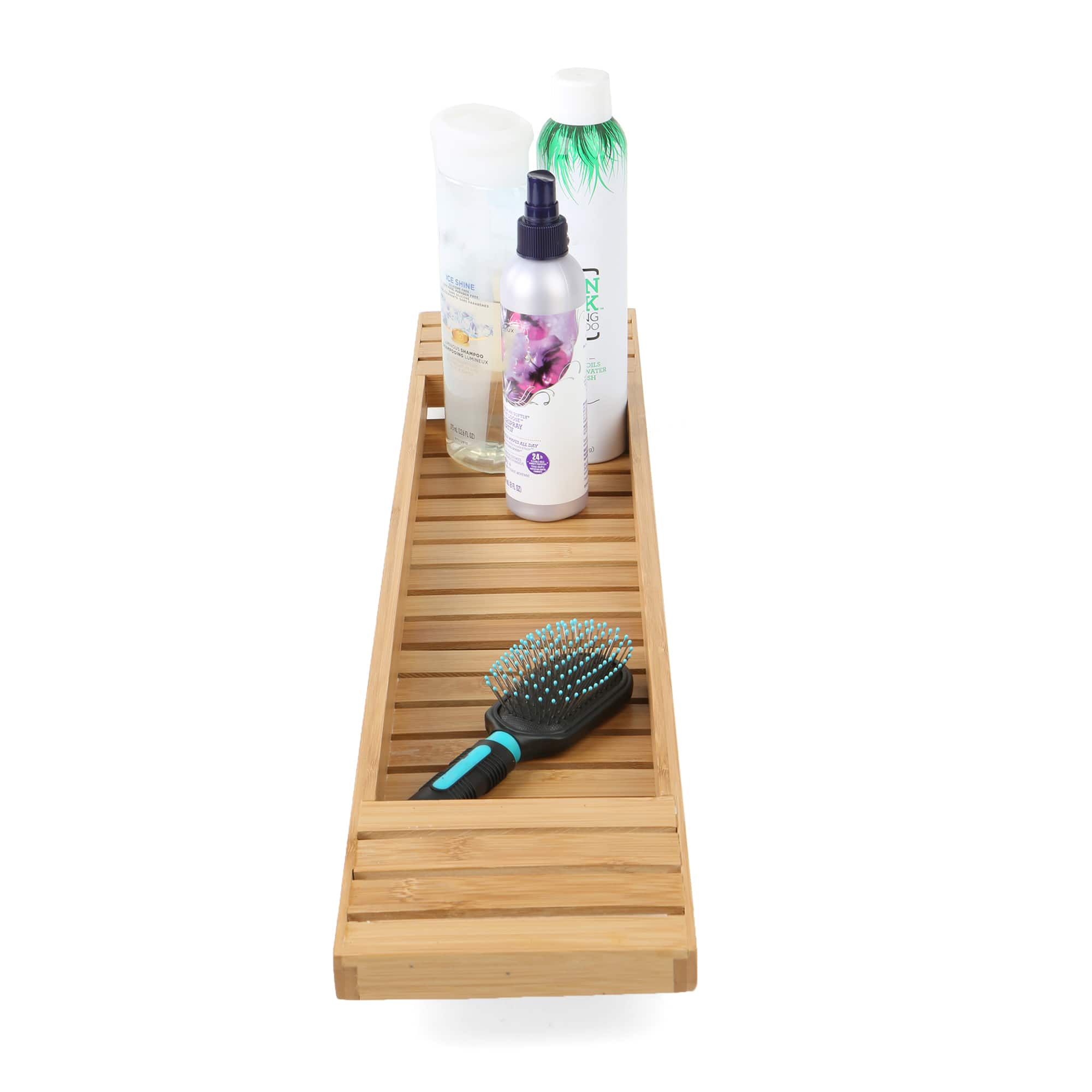 Mind Reader 27" Brown Bamboo Bathtub Caddy Organizer