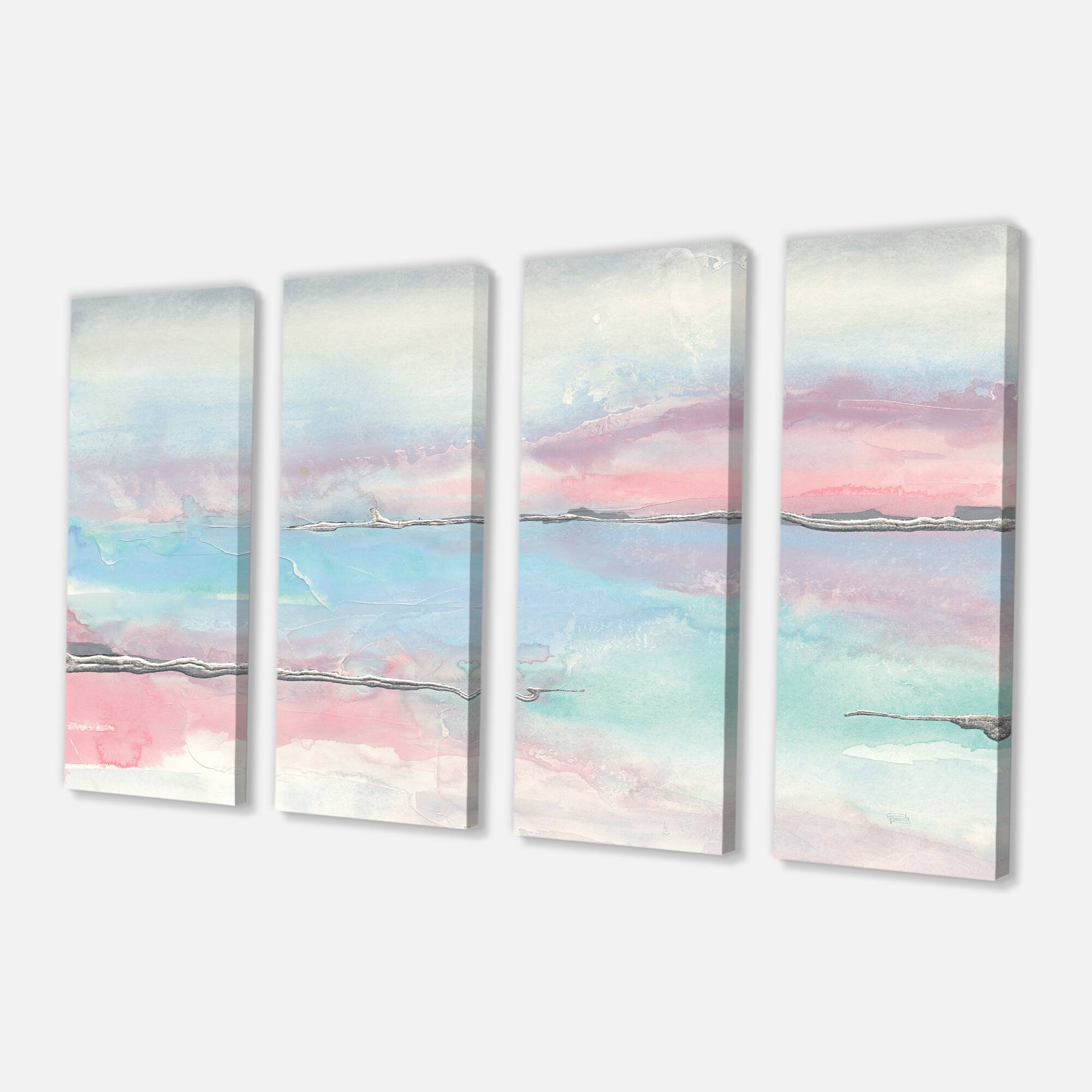 Designart - Metallic Shabby Pink II - Shabby Chic Premium Canvas Wall Art