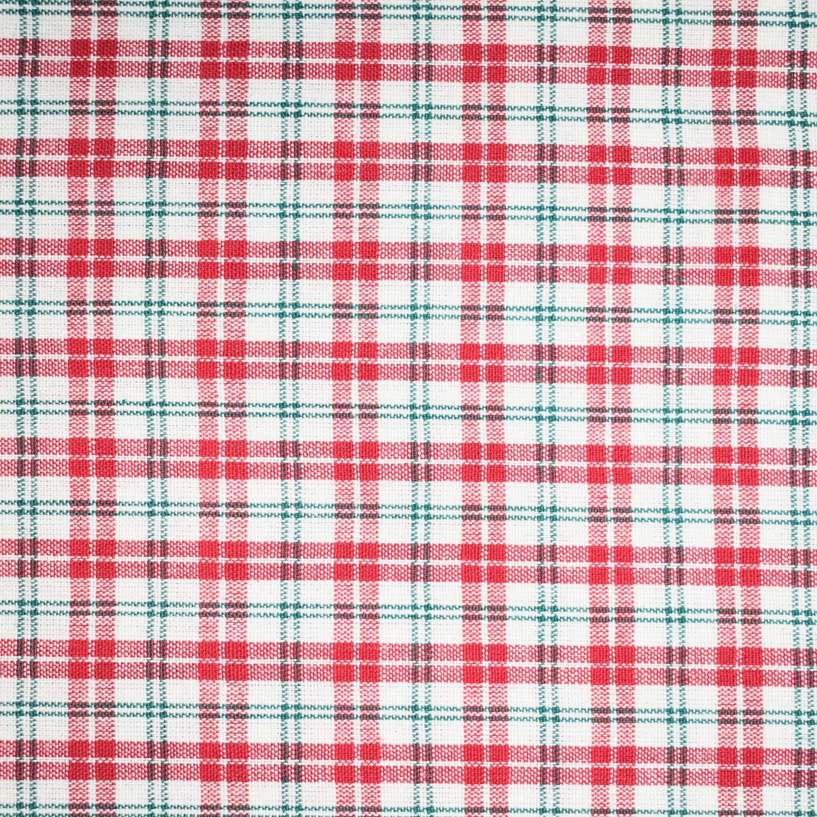 Feldman Red &#x26; Ivory Homespun Plaid Cotton Fabric