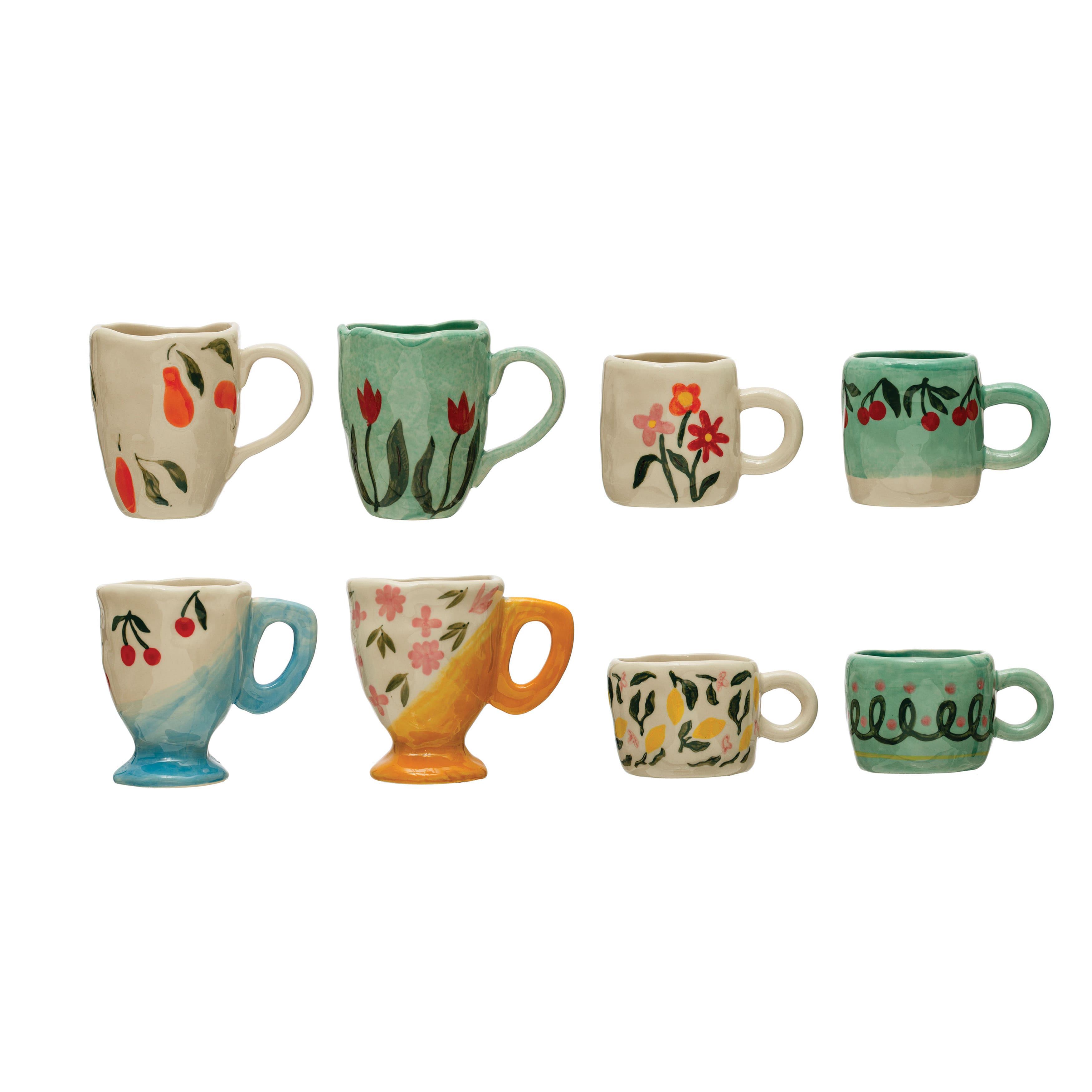 Hello Honey® Multicolor Painted Stoneware Espresso Cup Set