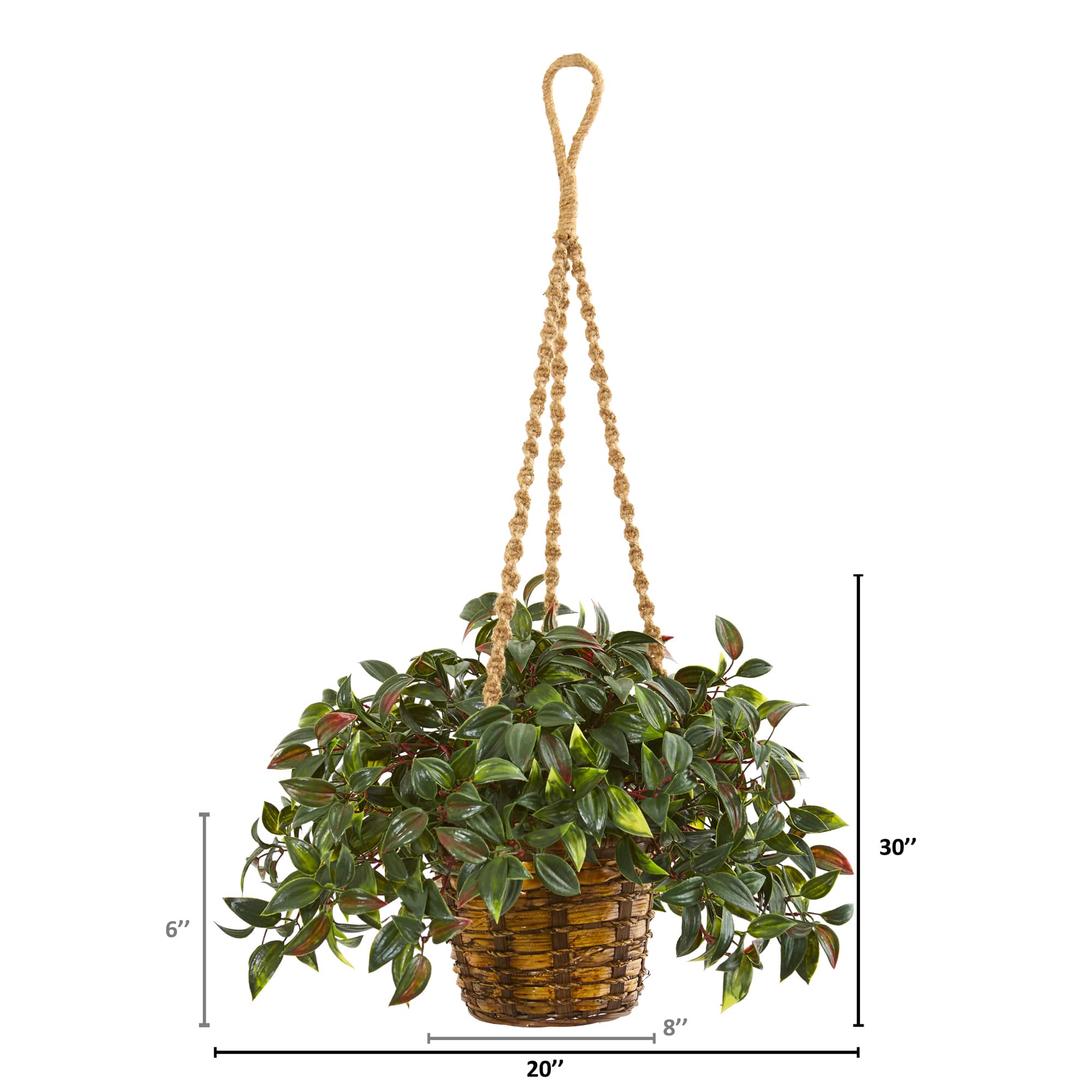 2.5ft. UV Resistant Mini Melon Artificial Plant in Hanging Basket