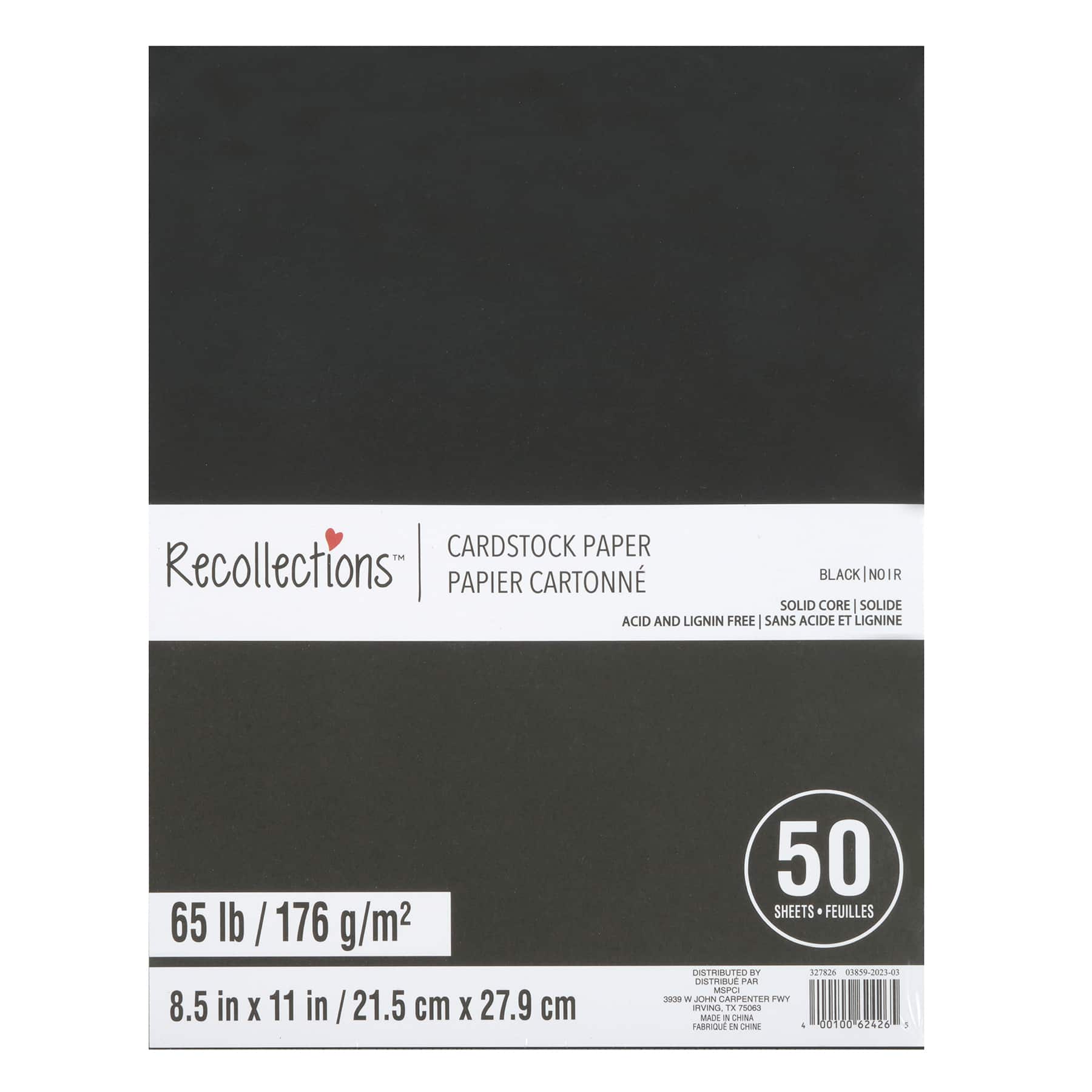 Black Cardstock 50 Pages 8.5 X 11.