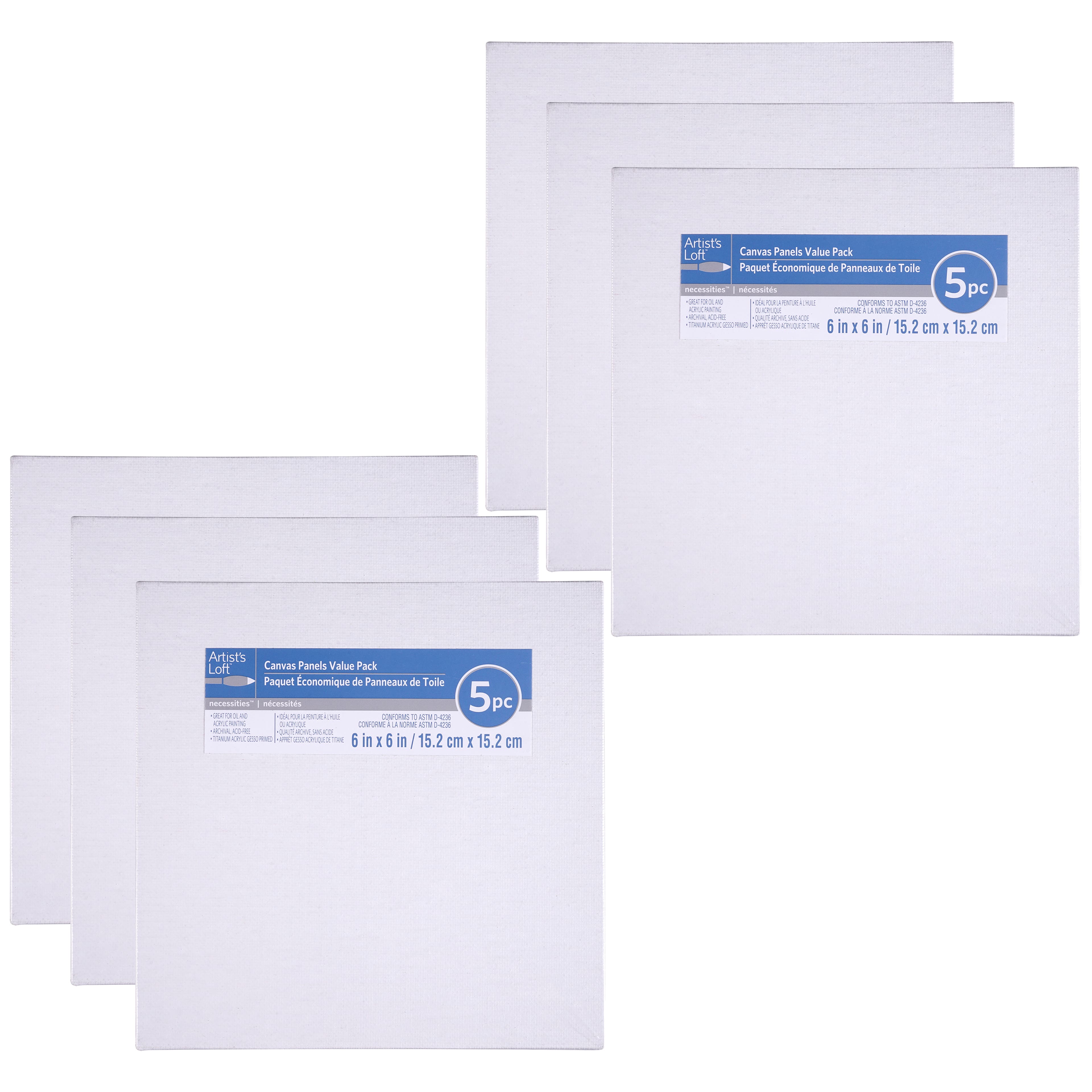 6 Packs: 5 ct. (30 total) Value Pack Canvas Panels by Artist's Loft® Necessities™