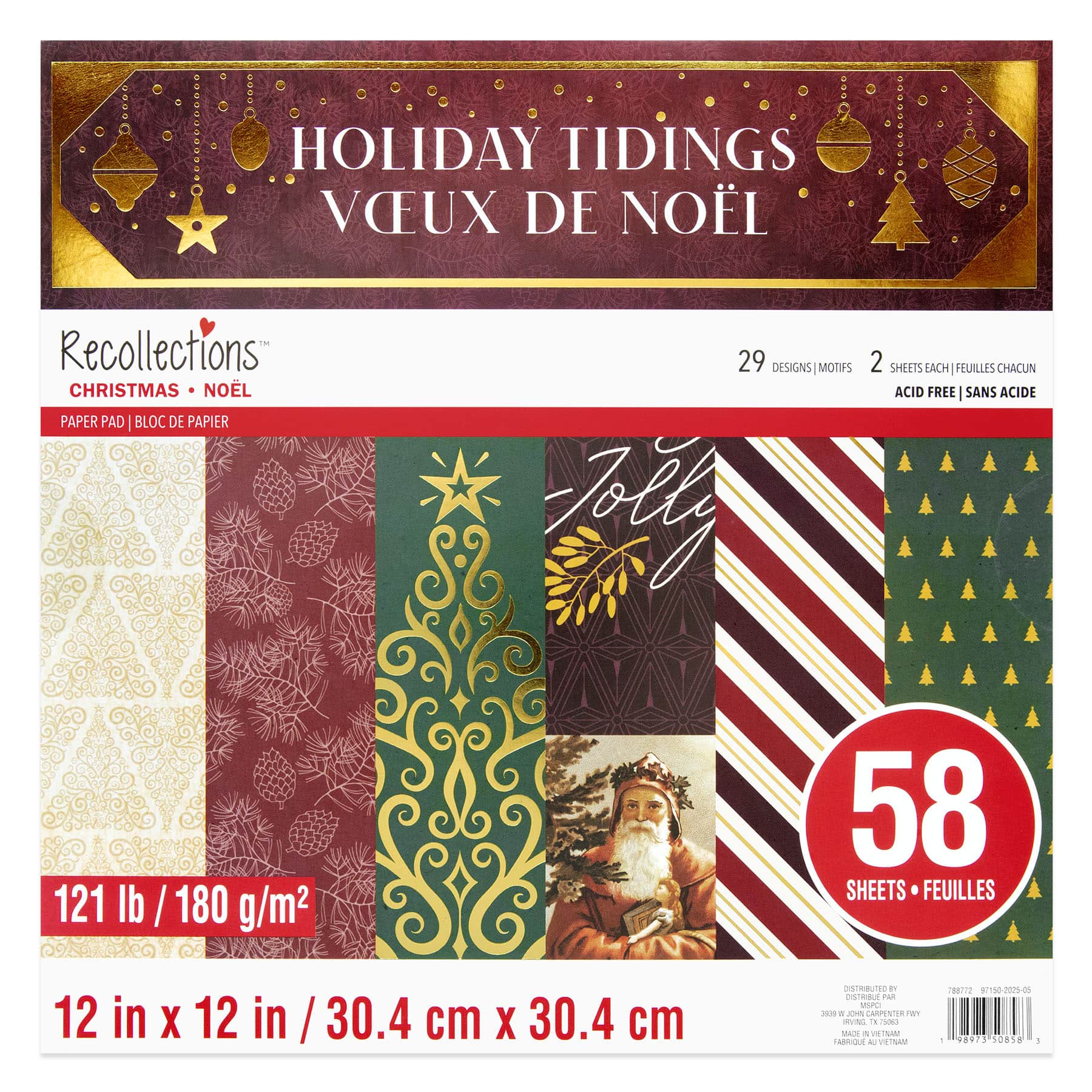 12" x 12" Holiday Tidings Paper Pad by Recollections™