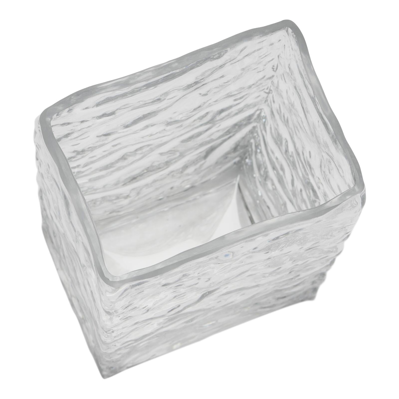 Hello Honey&#xAE; 8&#x22; Clear Rectangular Hammered Glass Vase