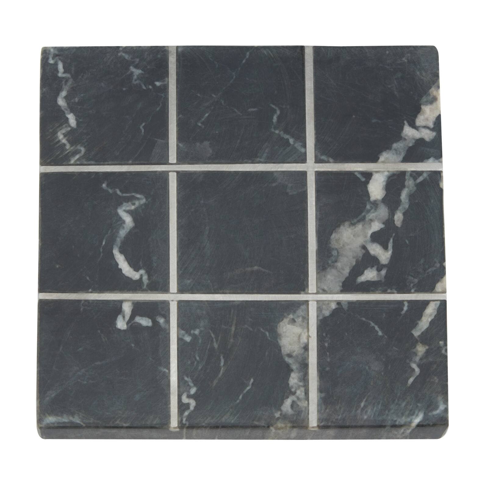 Black Marble Contemporary Tic-Tac-Toe Game Set