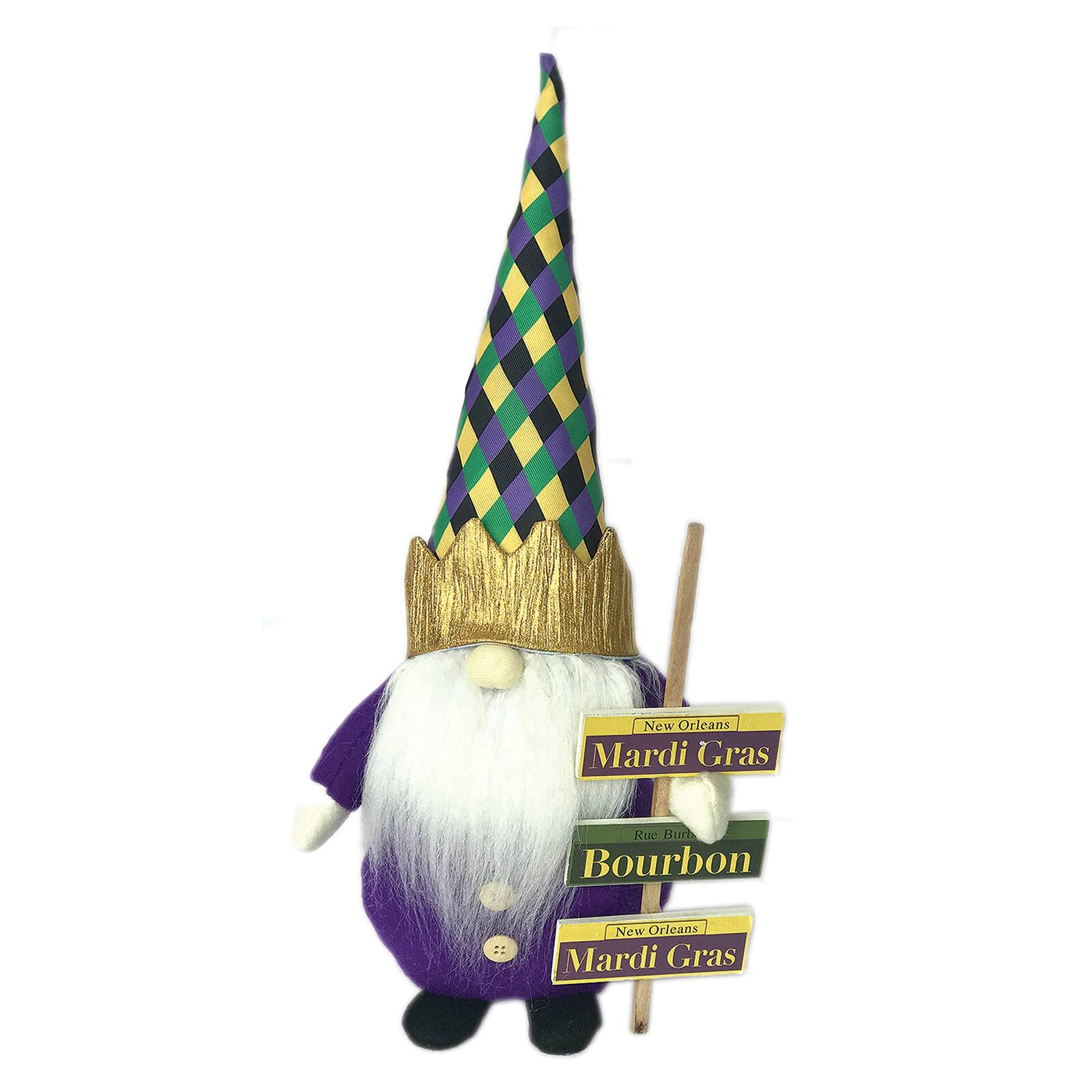 Santa&#x27;s Workshop 15&#x22; Mardi Gras Gnome