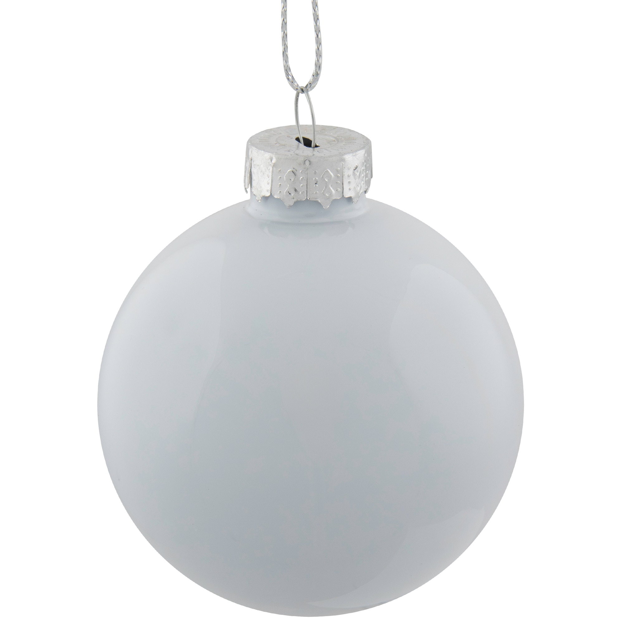 9ct. 2.5" Shiny & Matte White Glass Ball Ornaments