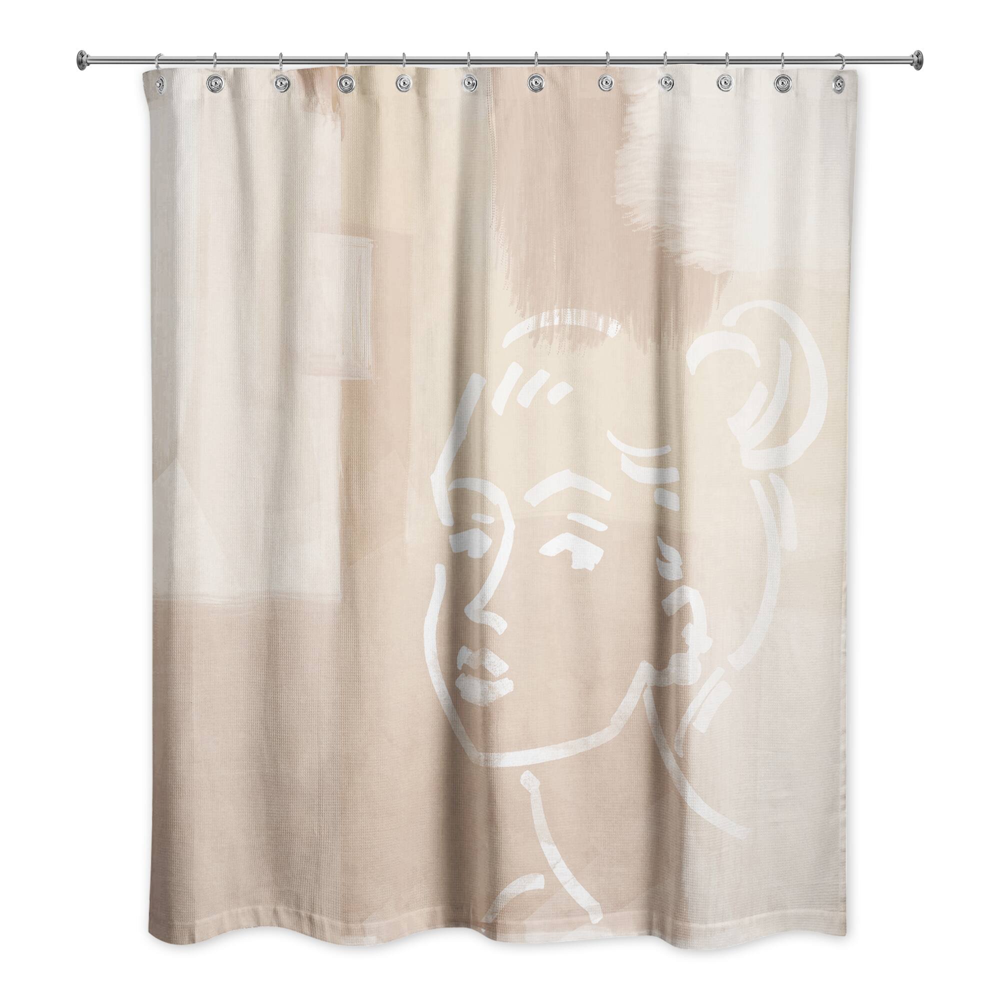 Neutral Desert Girl Shower Curtain