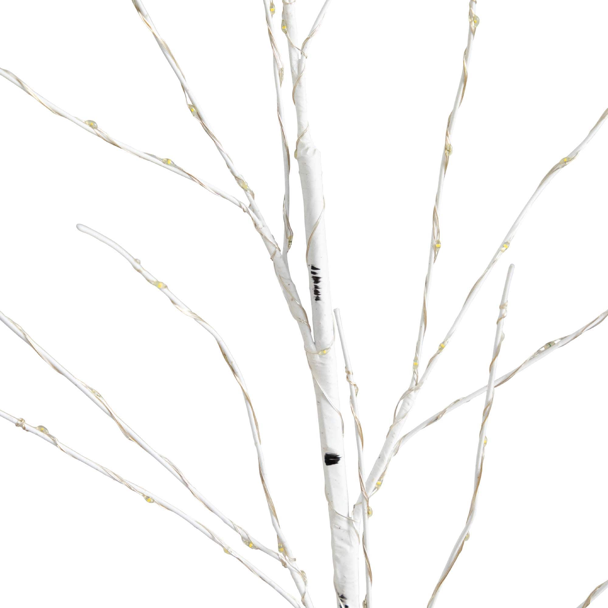 2 Pack 3ft. Pre-Lit Artificial White Birch Branches, Warm White LED Lights