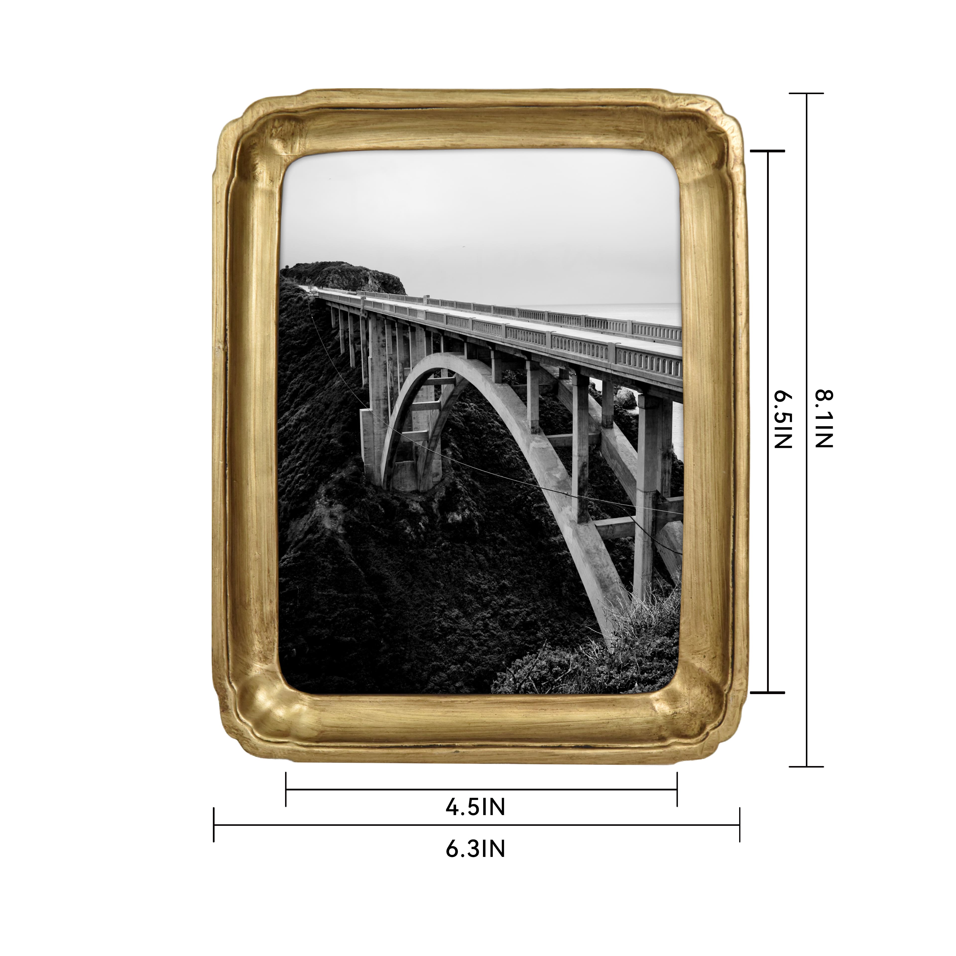 Treasured Finds 5&#x22; x 7&#x22; Gold Tray Tabletop Frame by Studio D&#xE9;cor&#xAE;