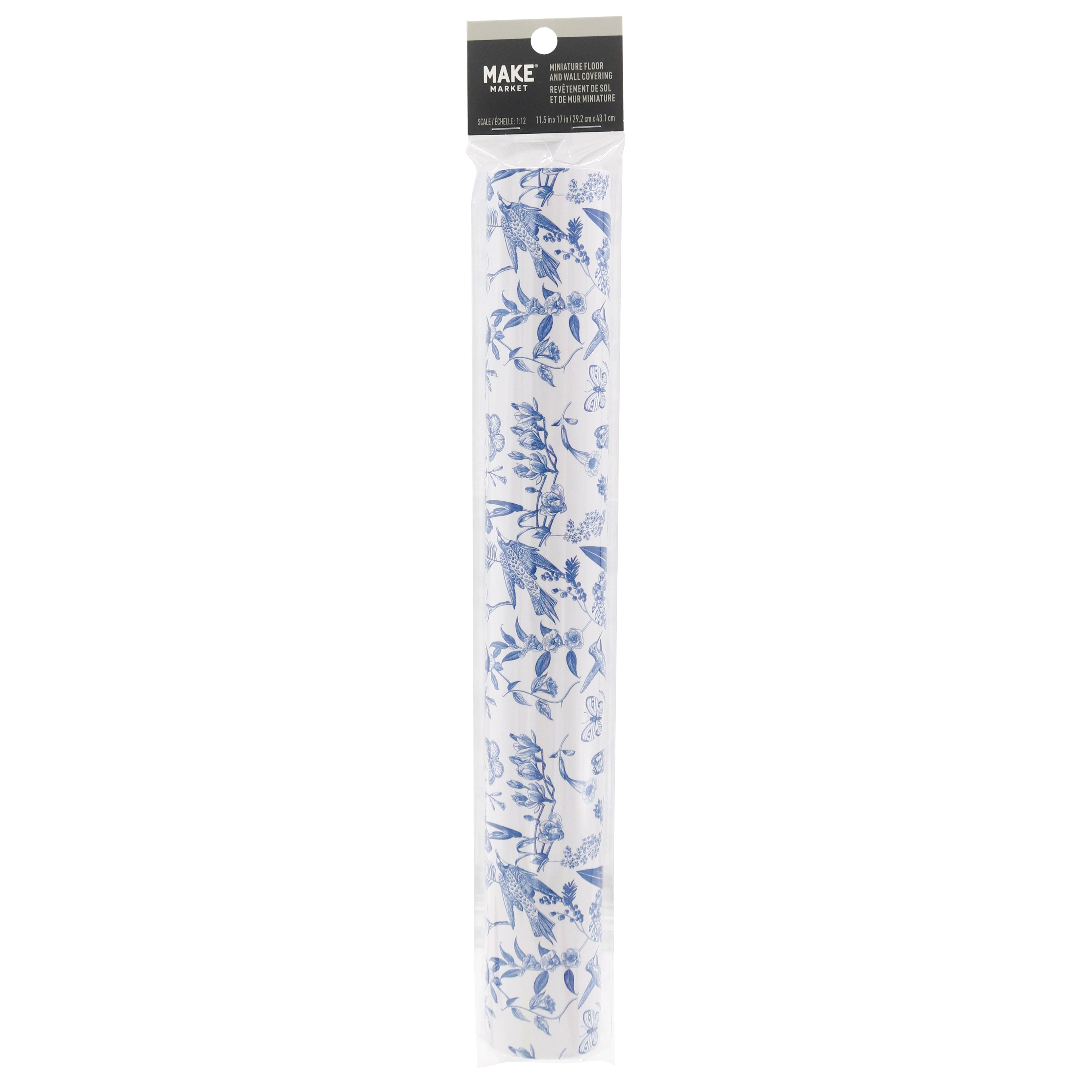 Miniature Blue Floral Floor &#x26; Wall Covering by Make Market&#xAE;