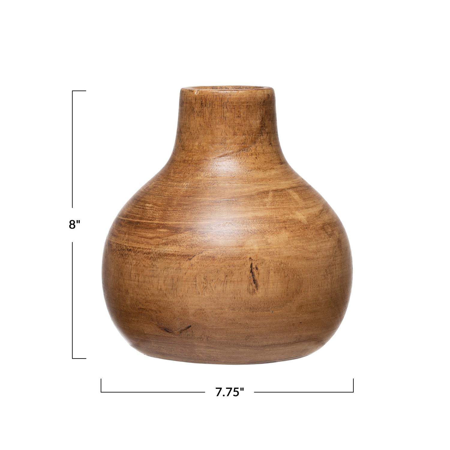 Brown Paulownia Wood Vase