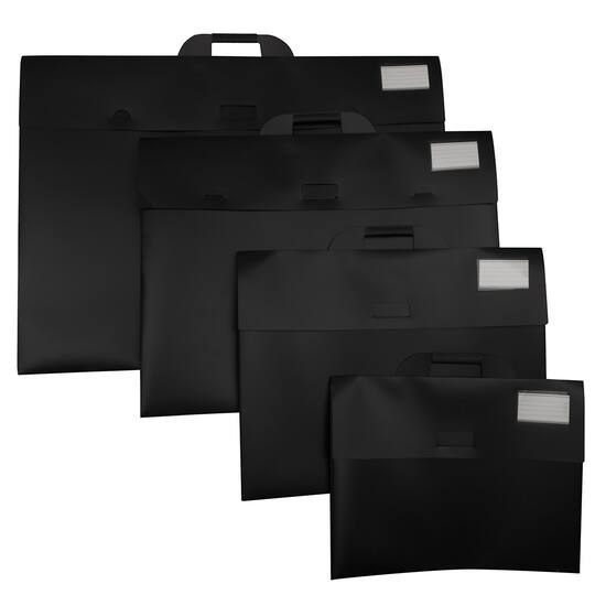 JAM Paper Black Thin Portfolio File Carry Cases with Handles Set | Michaels