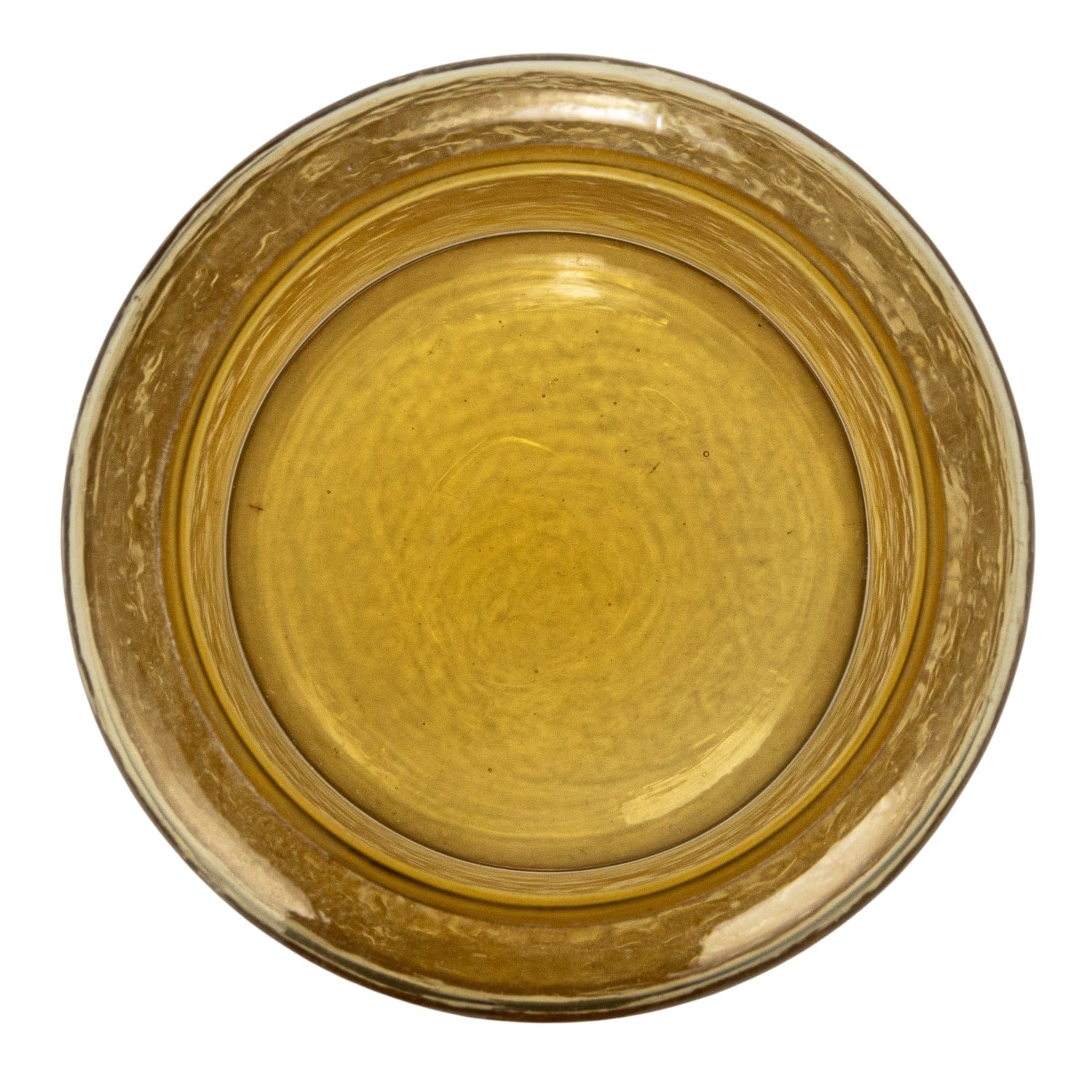 Hello Honey&#xAE; Yellow &#x26; Whitewash Hammered Glass Jar with Mango Wood Lid