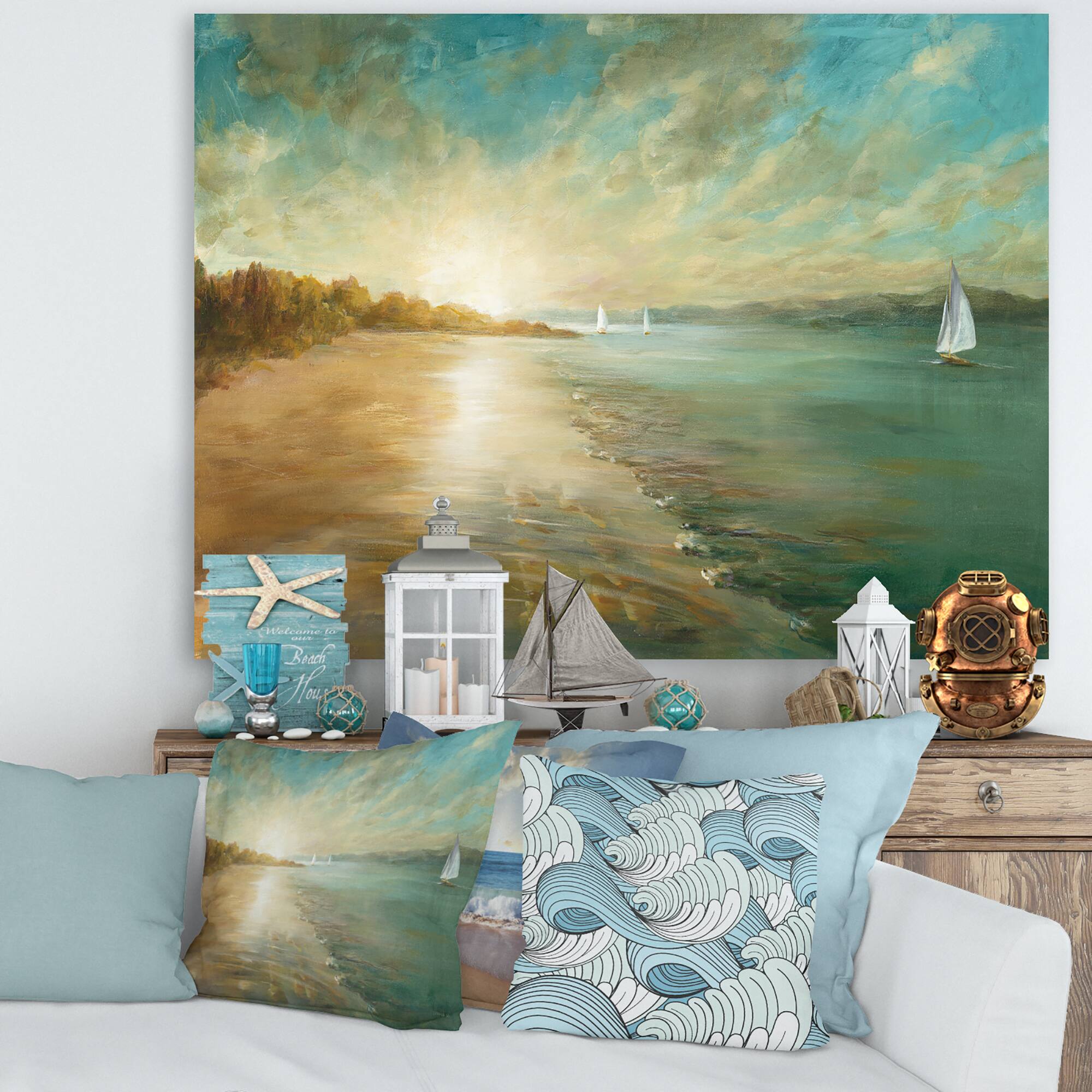 Designart - Coastal Pastel Horizon
