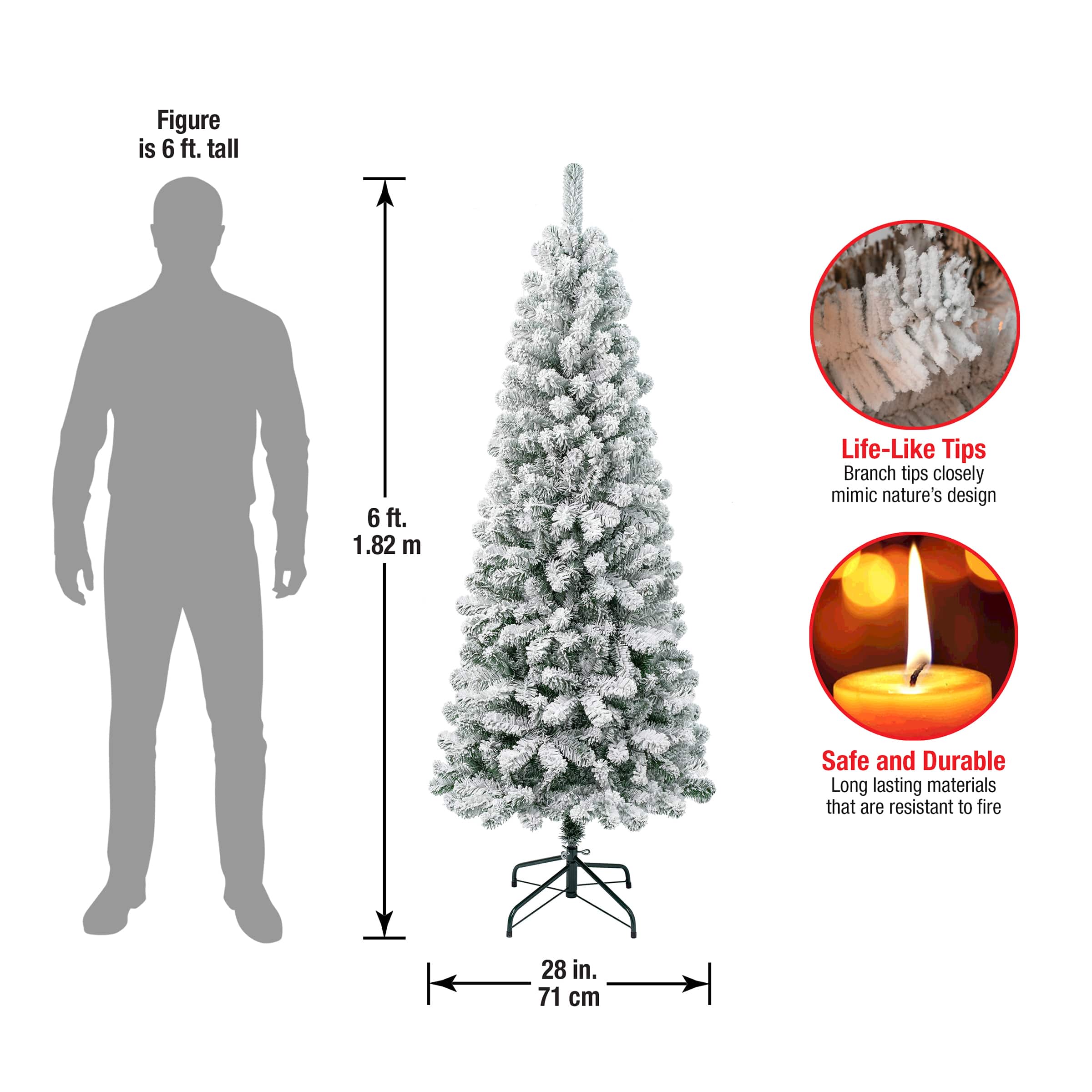 6ft. Unlit Acacia Medium Flocked Artificial Christmas Tree